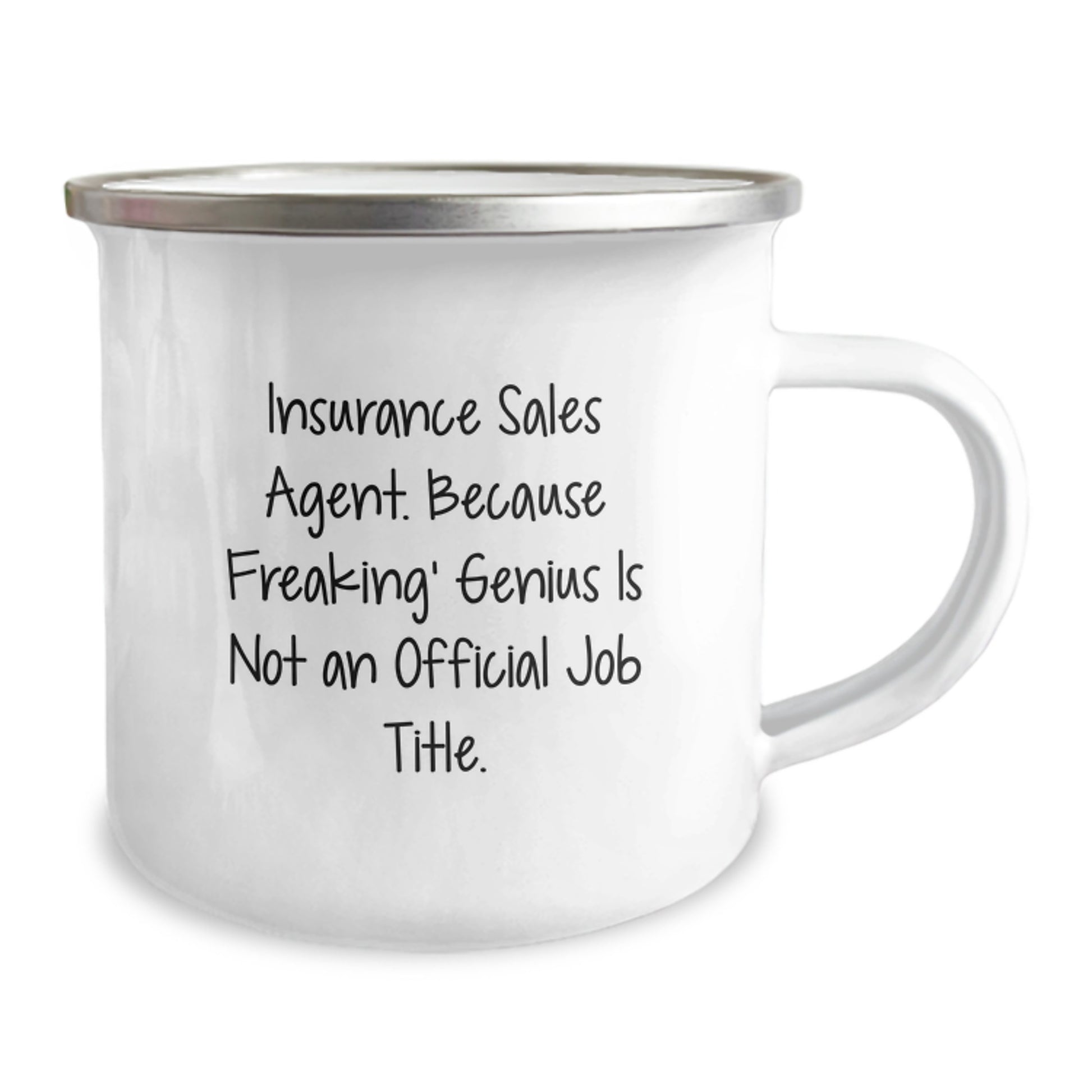 Funny Insurance Sales Agent Gifts for Men - Christmas Unique Gifts from Friends - Camping Mug with Quote 'Insurance Sales Agent. Because Freaking' genius Is Not An Official Job Title.' - Image 2