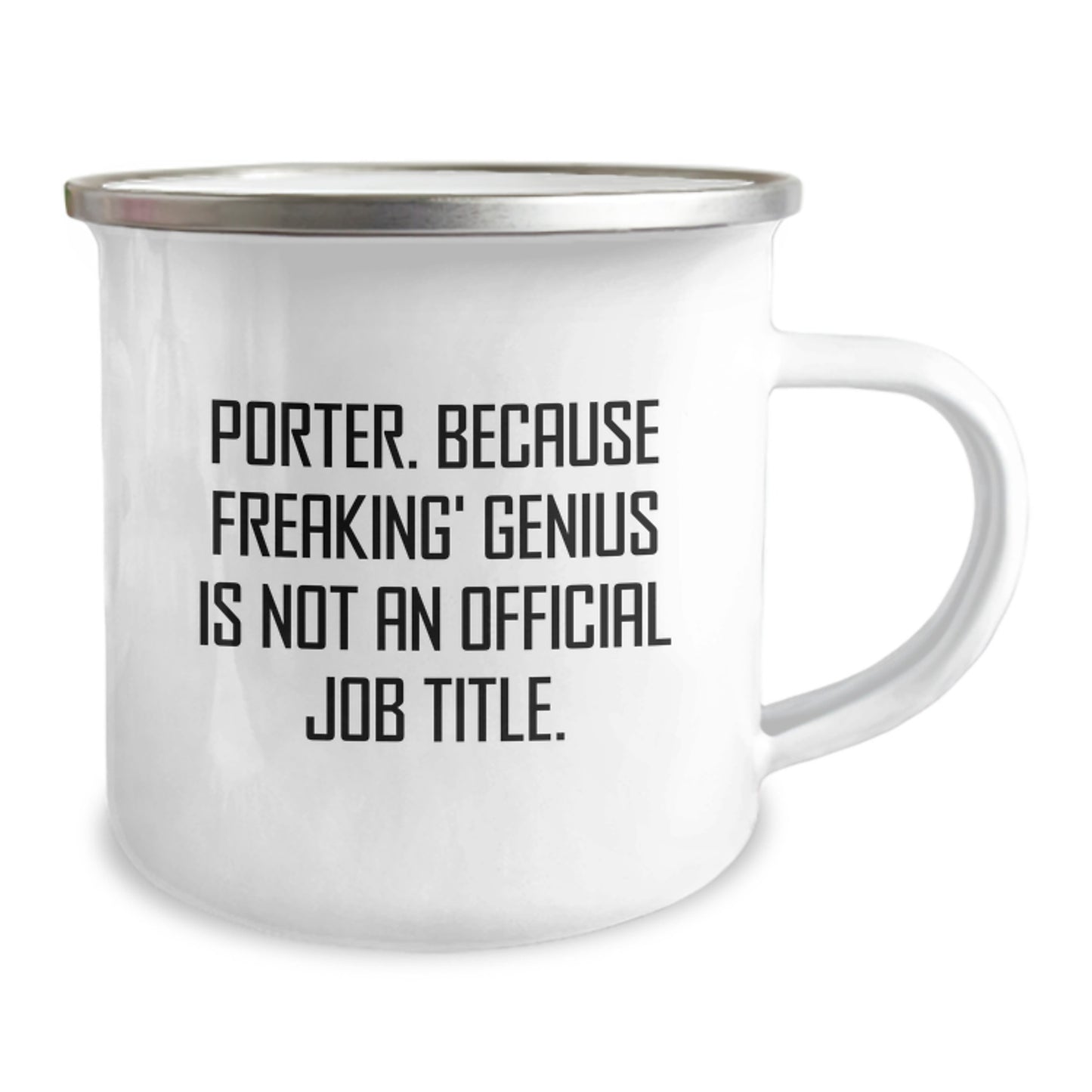 Birthday Gift for Her Porter Camping Mug – Genius Quote Present - Image 2