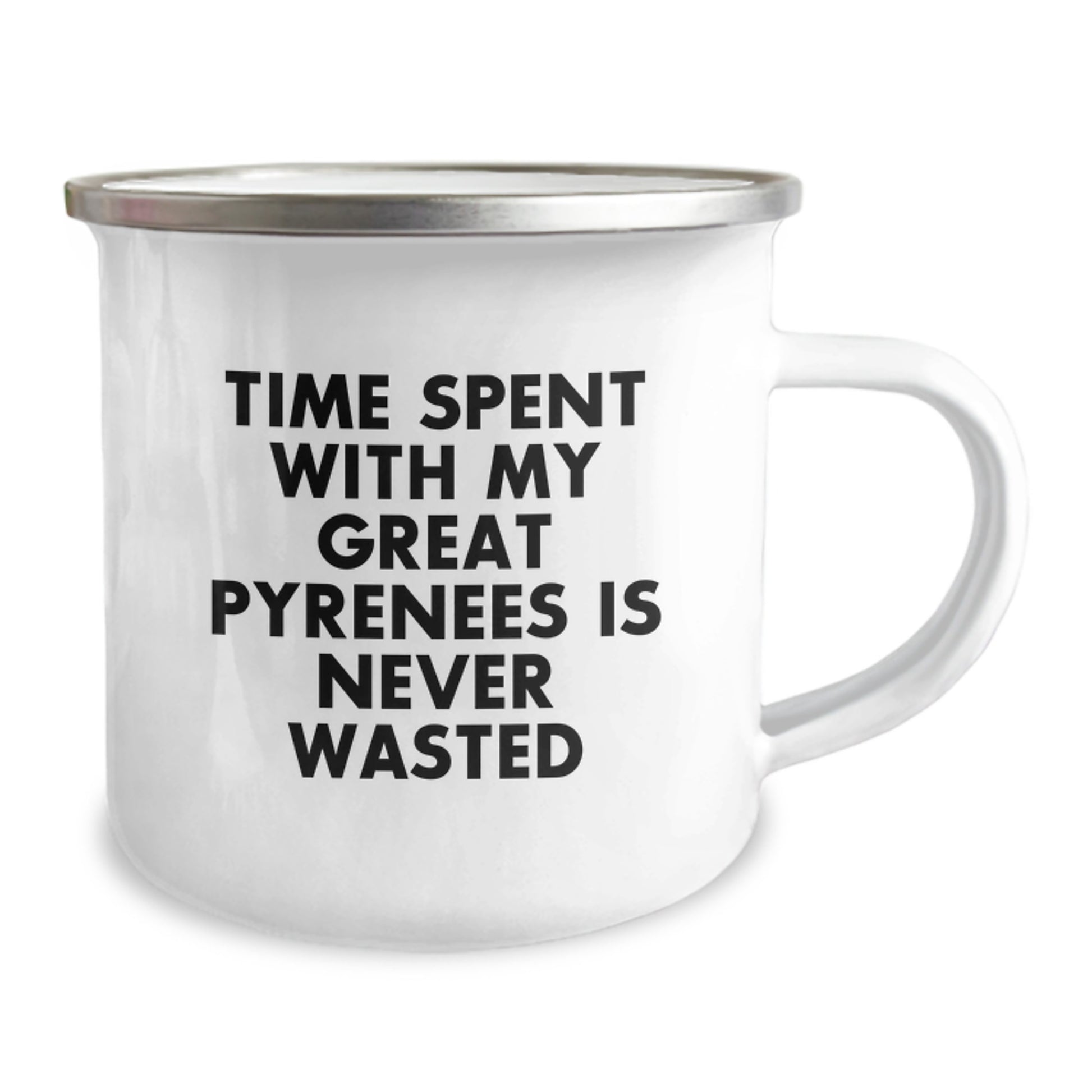 Funny Great Pyrenees Dog Gifts for Him - Time Spent with My Great Pyrenees Is Never Wasted - Great Pyrenees Dog Lover Birthday Unique Mug - Image 2