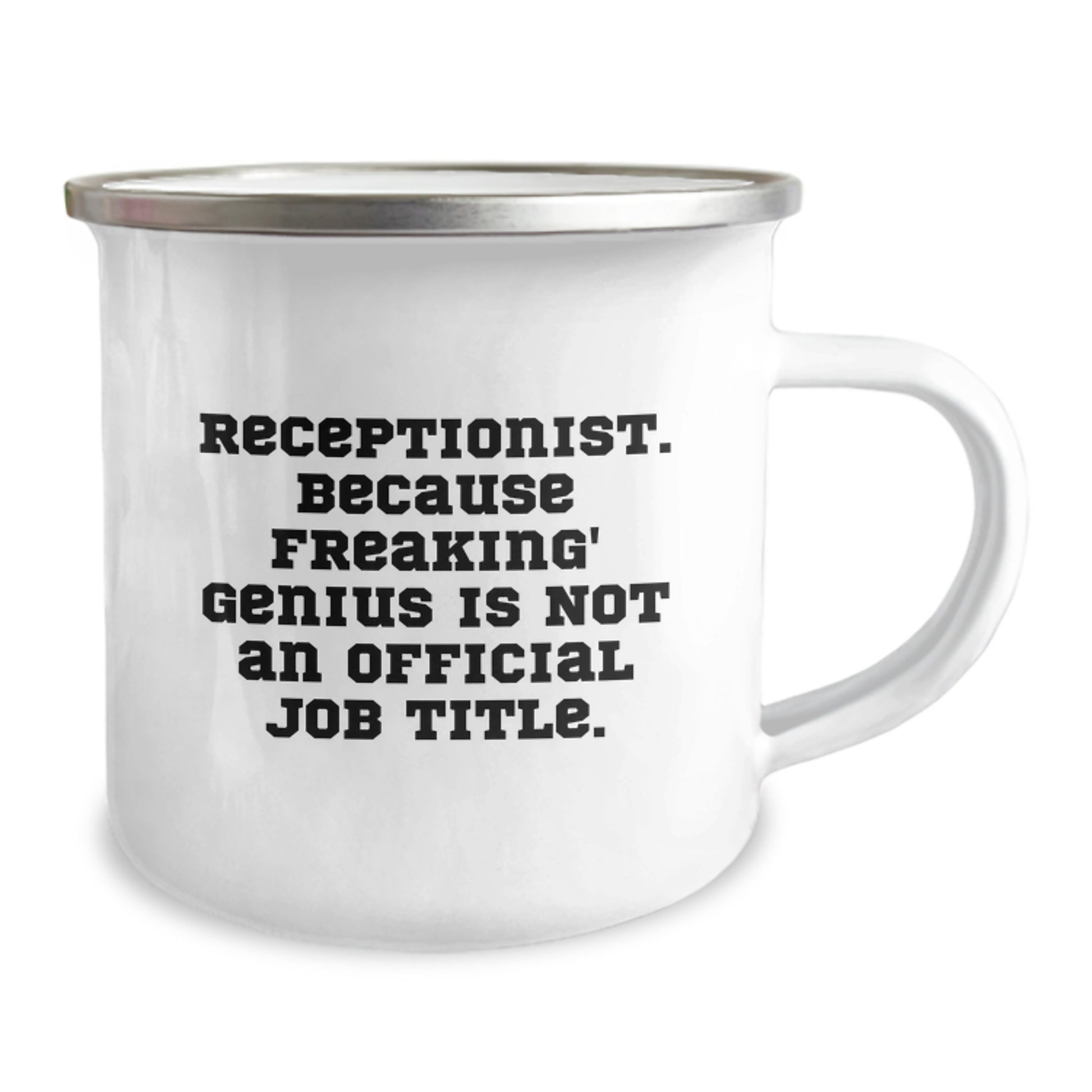 Funny Receptionist Gifts for Her, Unique Valentine's Unique Gifts from Women, Funny Camping Mug with Receptionist Quote - Image 2