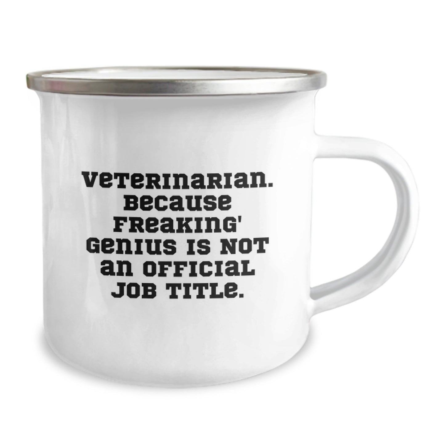 Funny Veterinarian Gifts for Birthday - 'Veterinarian. Because Freaking genius Is Not An Official Job Title.' Camping Mug for Men and Women Friends Family Coworkers - Image 2