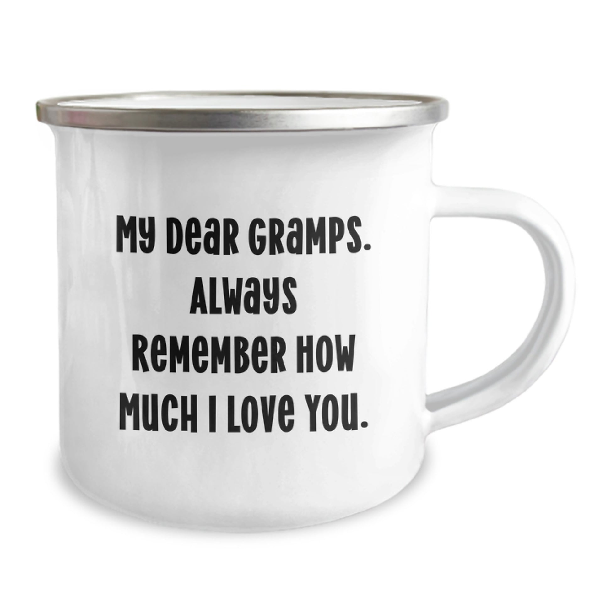 Funny Gramps Gifts for Men, Camping Mug with Quote 'My Dear Gramps. Always Remember How Much I Love You.', Ideal Gift for Dad on Mother's Day - Image 2