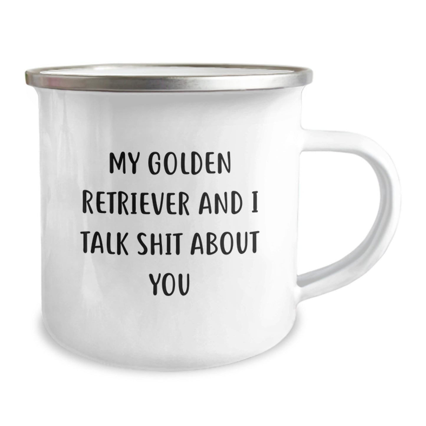 Funny Golden Retriever Dog Gifts for Men, Camping Mug with Quote 'My Golden Retriever And I Talk Shit About You' - Gifts from Dad to Son for Father's Day - Image 2