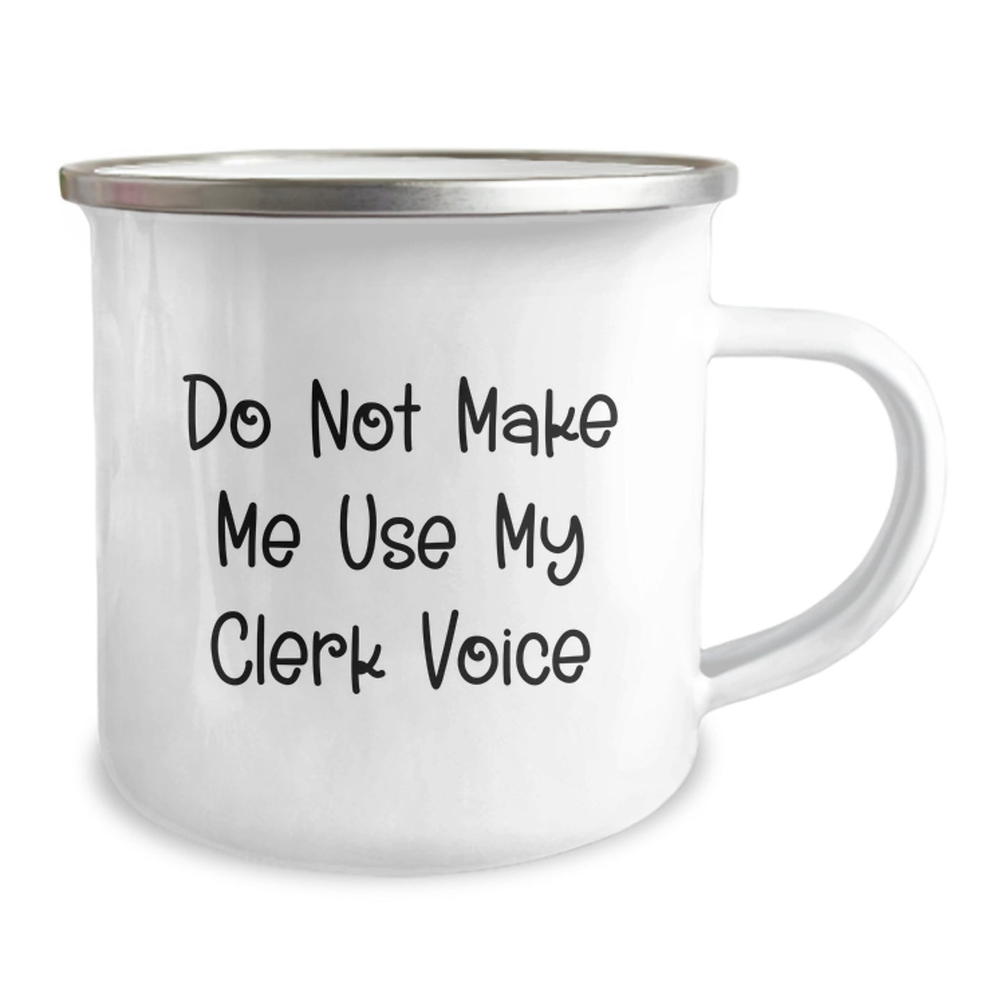 Funny Clerk Gifts from Friends - Christmas Unique Gifts for Clerks - Funny Camping Mug - Do Not Make Me Use My Clerk Voice - Image 2