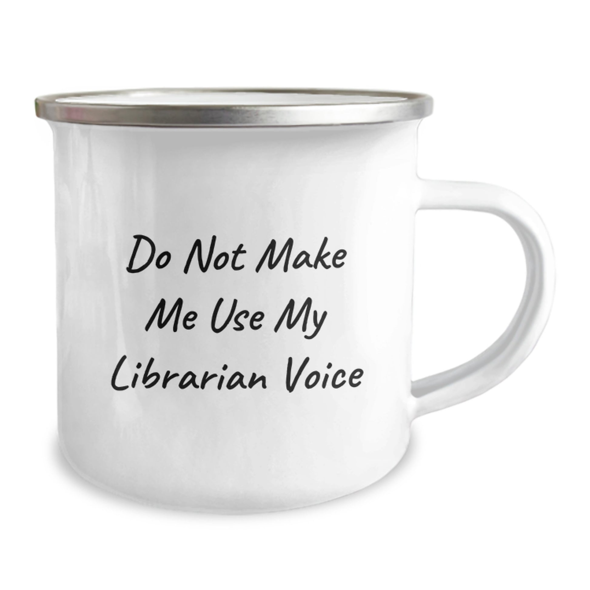 Funny Graduation Gifts from Family to Librarian - 'Do Not Make Me Use My Librarian Voice' Camping Mug for Friends - Image 2