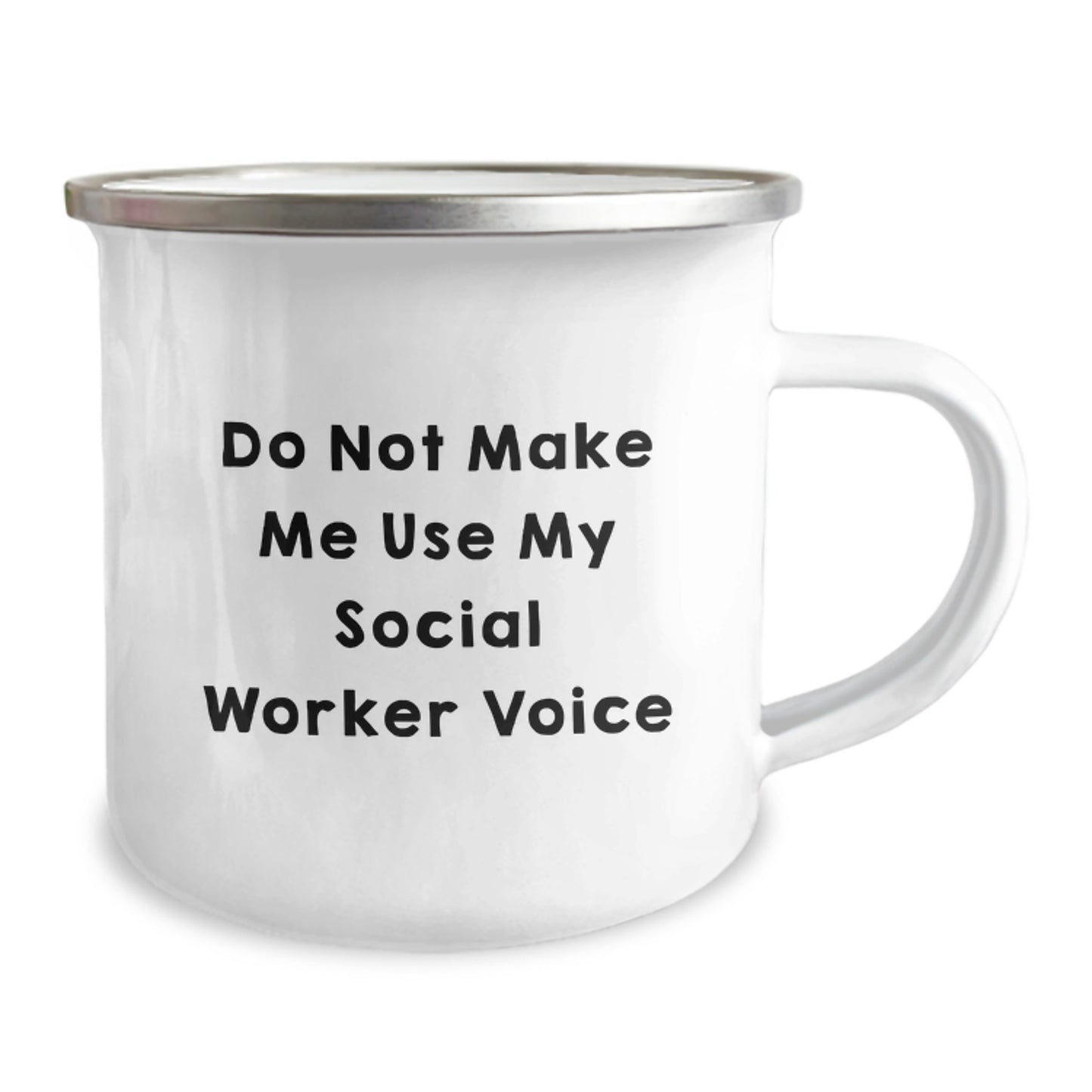 Funny Social Worker Gifts from Friends - Mother's Day Unique Gifts for Social Worker Camping Mug - Do Not Make Me Use My Social Worker Voice - Image 2