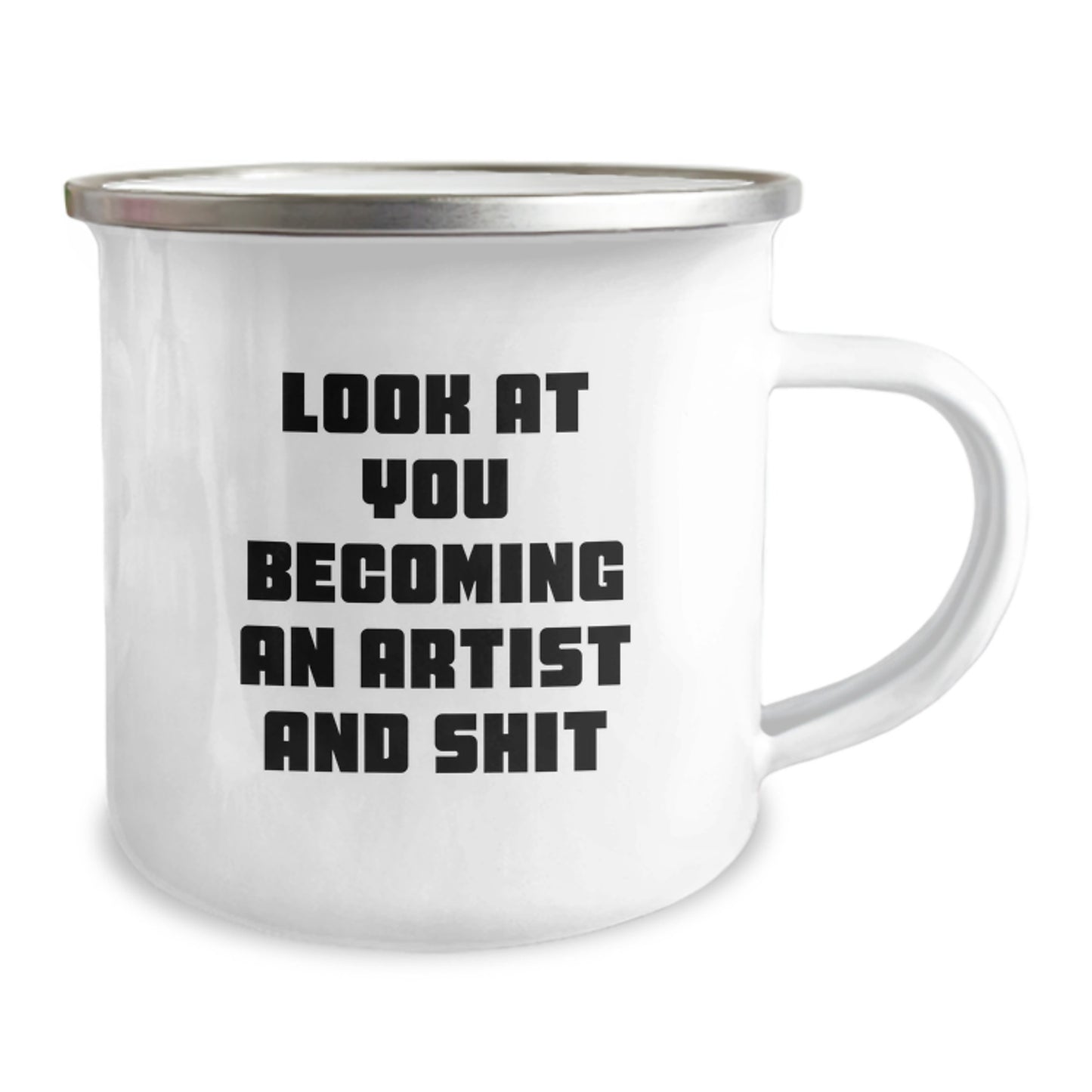 Funny Artist Gifts for Artist, Camping Mug with Look At You Becoming An Artist And Shit Quote, Christmas Unique Gifts from Friends and Family - Image 2