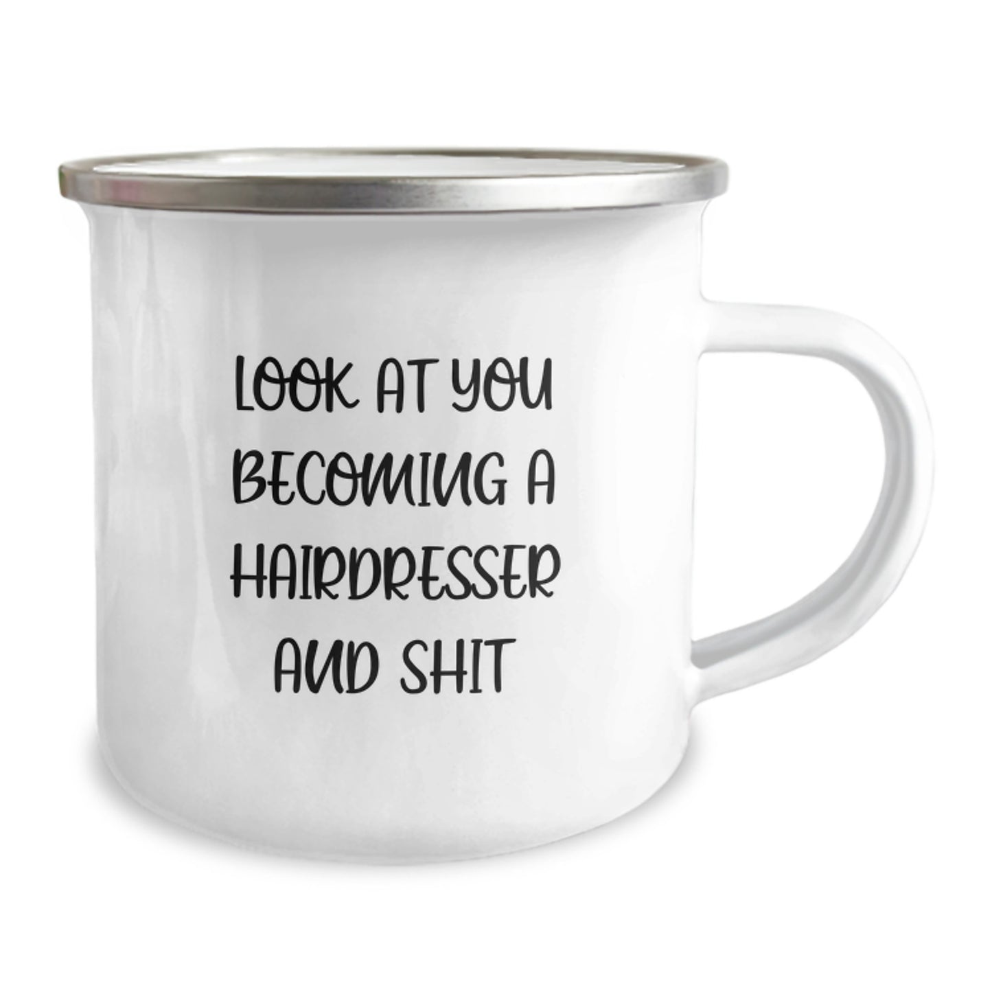 Funny Hairdresser Gifts from Friends for Hairdresser Graduation Unique Mug, 'Look At You Becoming A Hairdresser And Shit' - Image 2