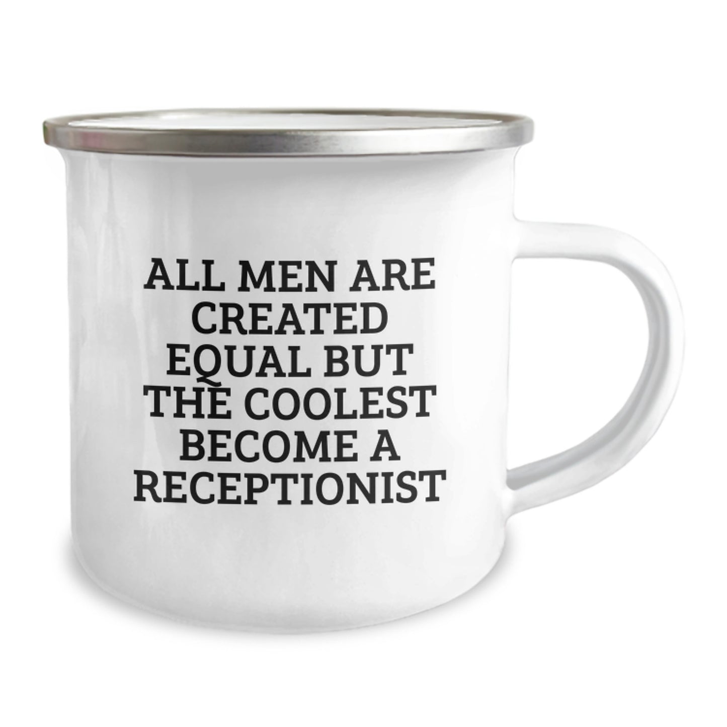 Christmas Unique Gifts, Funny 'All Men Are Created Equal But The Coolest Become A Receptionist' Receptionist Coffee Mug for Men, Funny Gifts from Friends to Family for Receptionist - Image 2