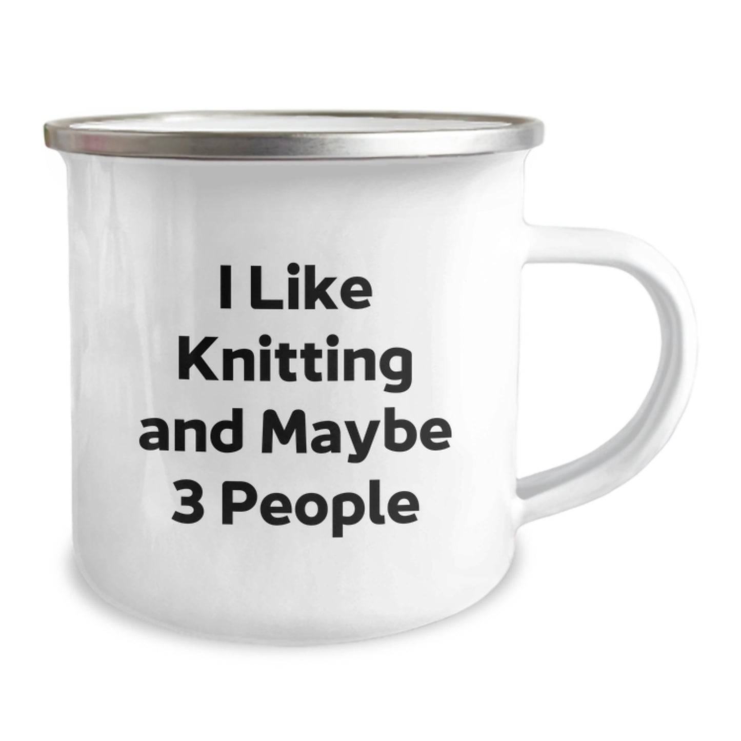 Funny Knitting Camping Mug Gifts for Knitting Lovers from Friends, Unique Christmas Unique Gifts for Men, Funny Quote 'I Like Knitting And Maybe 3 People' - Image 2