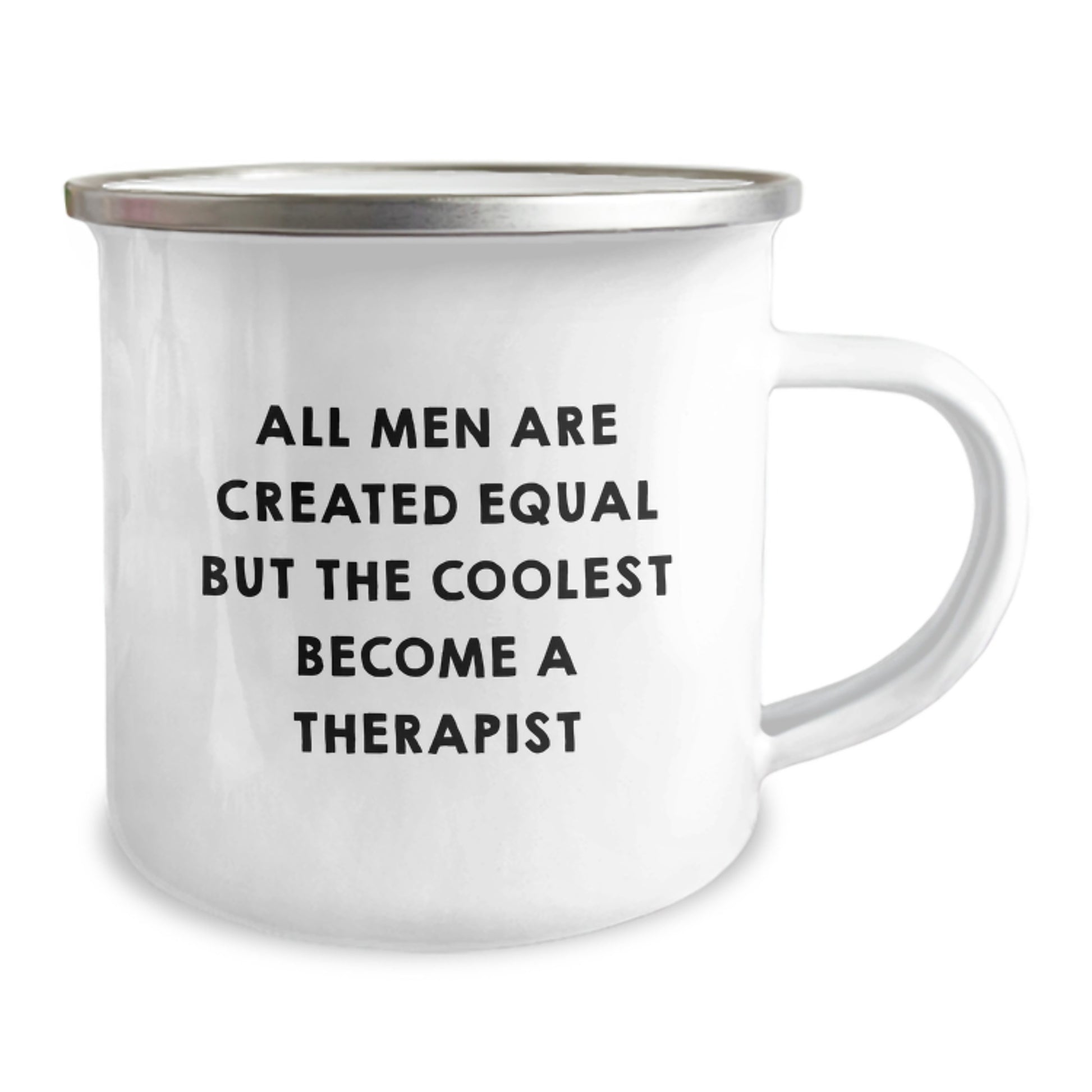 Therapist Gifts, Unique Camping Mug for Therapist Friends, Funny Quote 'All Men Are Created Equal But The Coolest Become A Therapist' Gifts from Men to Therapist - Image 2