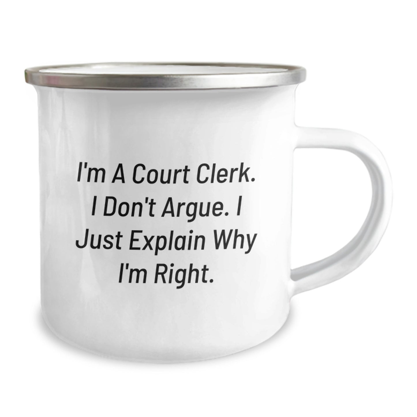 Funny Court Clerk Gifts for Men from Friends, Unique Court Clerk Camping Mug for Graduation, Court Clerk Humor Gifts from Coworkers - Image 2