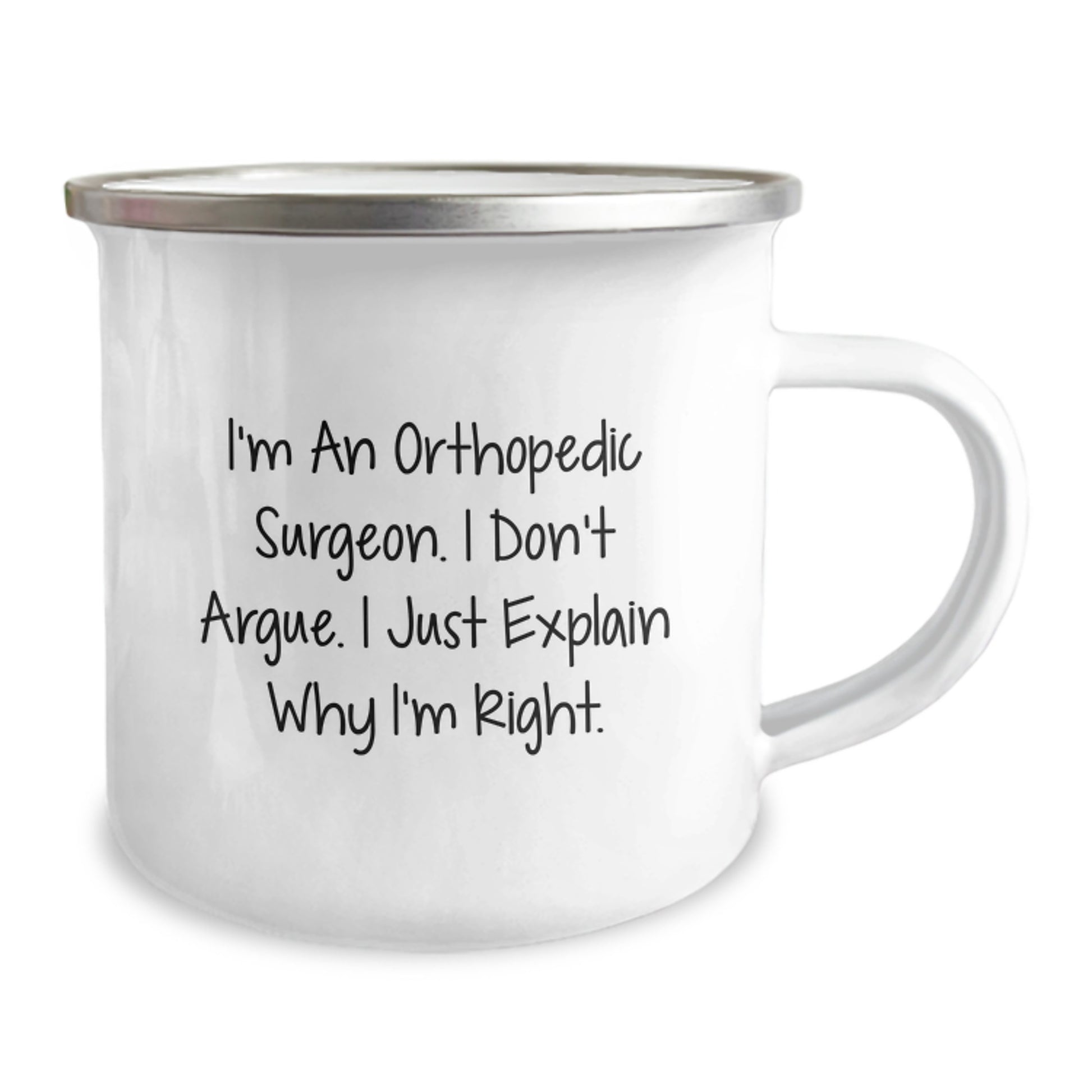 Orthopedic Surgeon Humor Gifts from Friends - Funny Inspirational Quote on Camping Mug, 12 oz Stainless Steel, Perfect Graduation Unique Gifts for Orthopedic Surgeon Men - Image 2