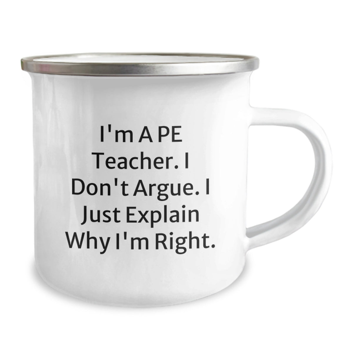 PE Teacher Camping Mug Gift for Him - Humorous Explanation Keepsake - Image 2