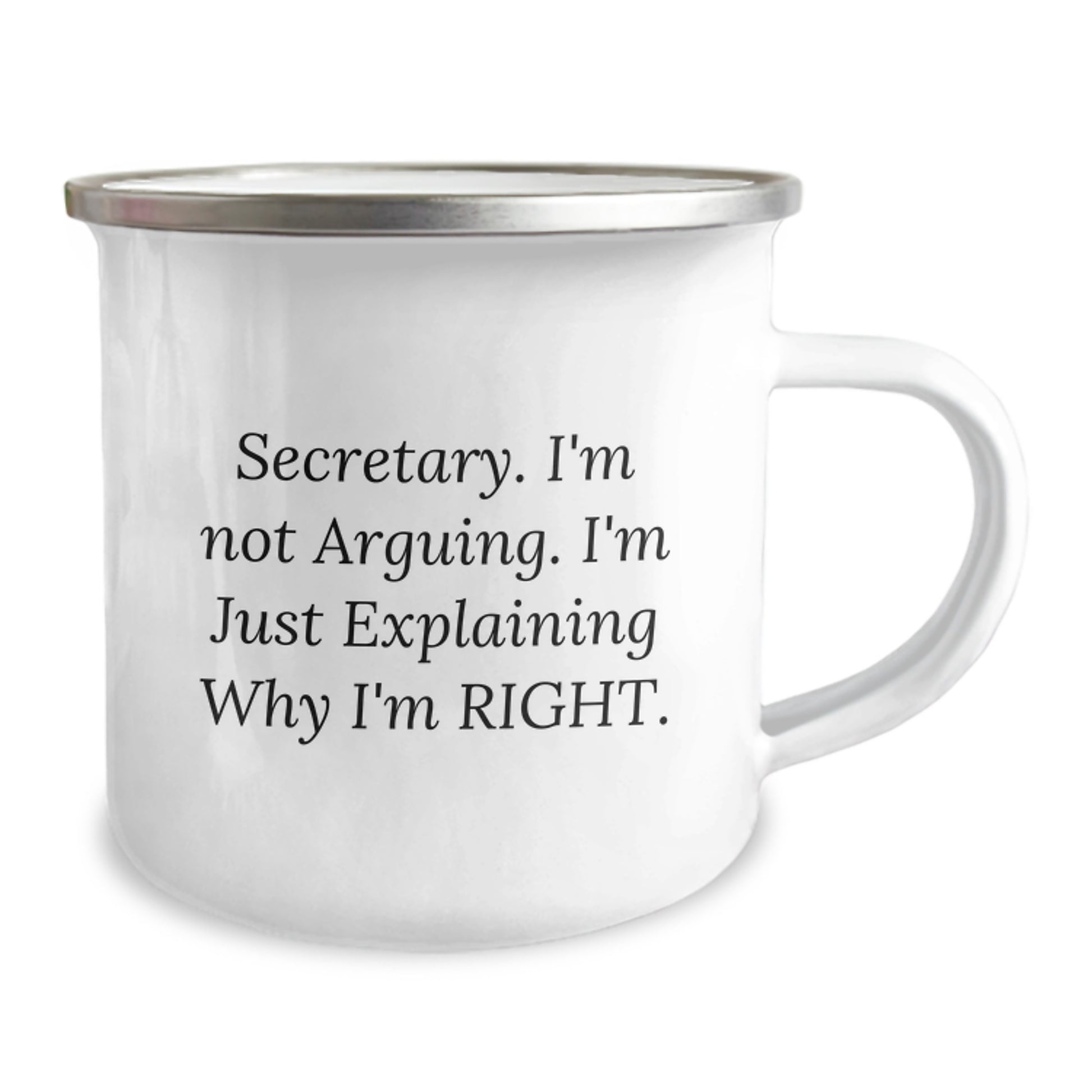 Funny Secretary Gifts for Men, Secretary Camping Mug with 'Secretary I'm Not Arguing I'm Just Explaining Why I'm Right' Quote, Graduation Unique Gifts from Friends - Image 2