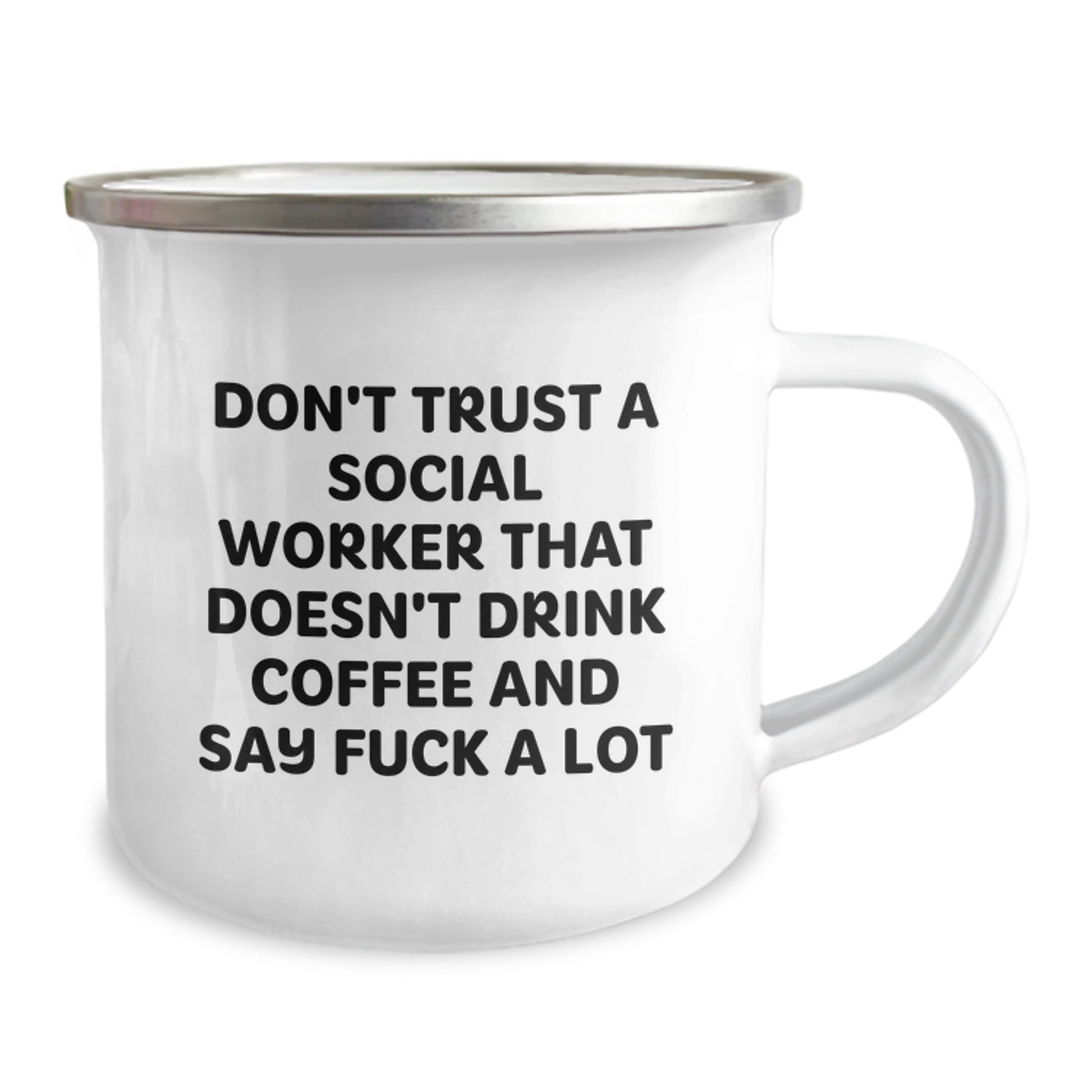 Funny Social Worker Gifts for Men, Unique Camping Mug, Graduation Unique Gifts from Friends, 'Don't Trust A Social Worker...' - Image 2