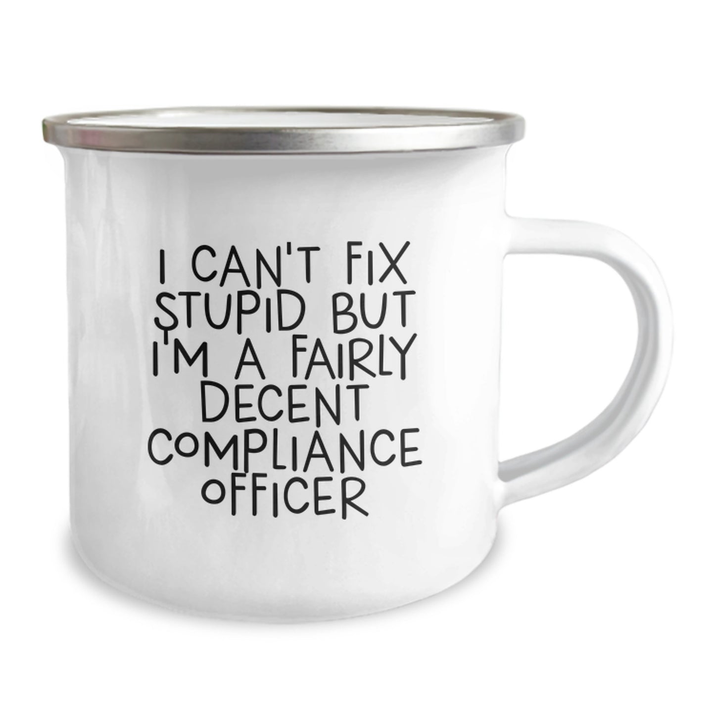 Compliance Officer Gifts, Funny Quote Mugs, Gifts from Coworkers for Compliance Officer Graduation, 12 oz Stainless Steel Camping Mug - Image 2