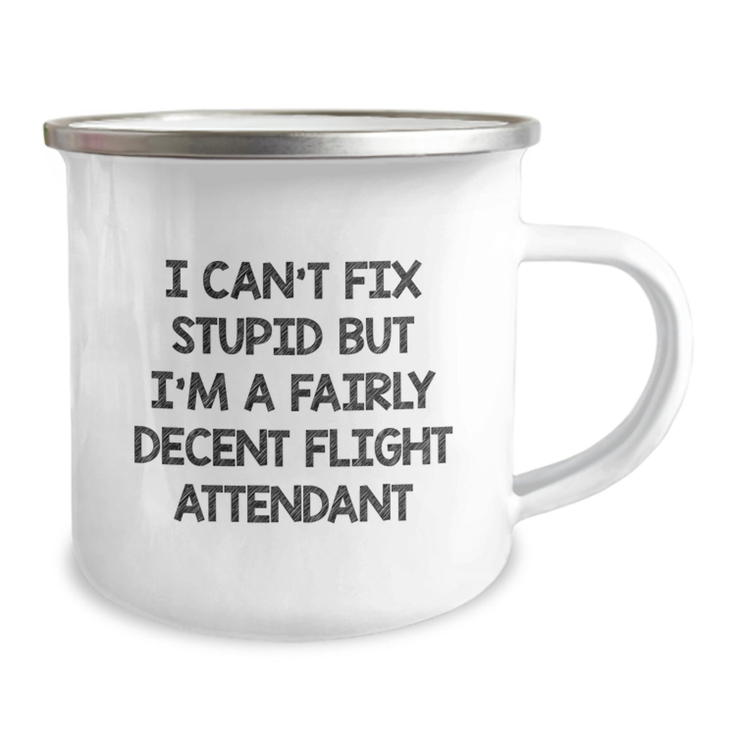 Funny Flight Attendant Gifts for Men and Women - I Can't Fix Stupid Mug, Unique Christmas Unique Flight Attendant Camping Mug for Coworkers and Family - Image 2