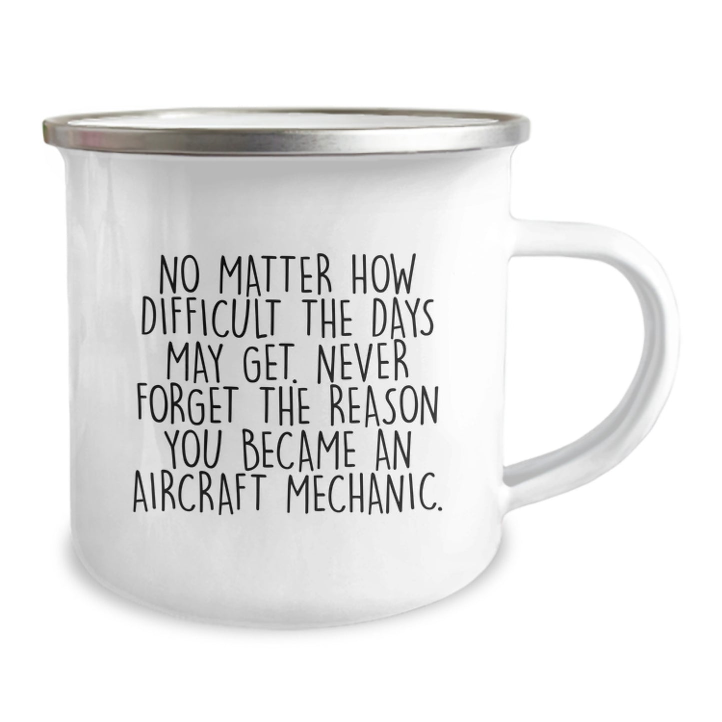 Aircraft Mechanic Gifts for Men, Funny Graduation Unique Gifts from Family, 'No Matter How Difficult The Days May Get. Never Forget The Reason You Became An Aircraft Mechanic.' Camping Mug - Image 2