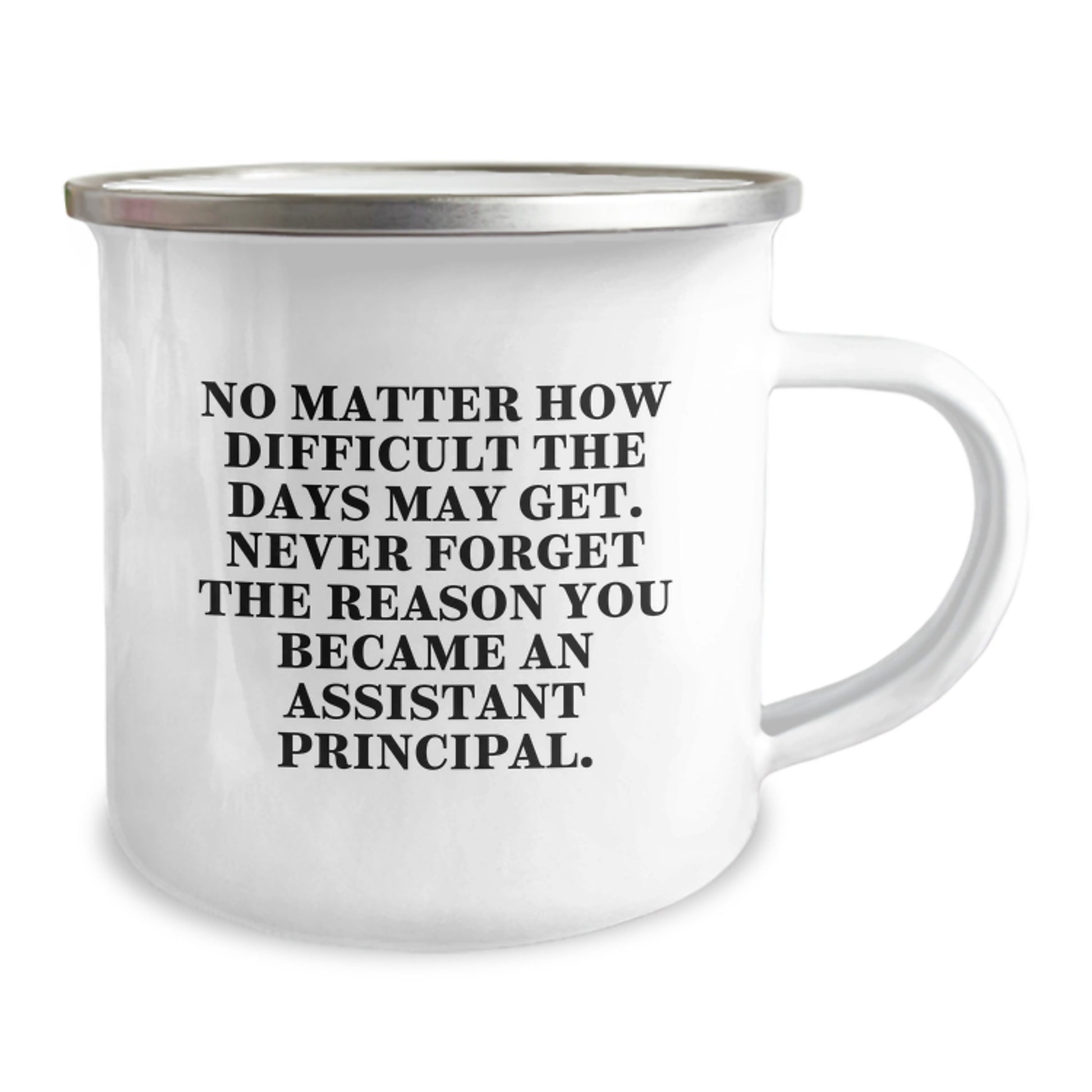 Funny Birthday Unique Gifts for Assistant Principals Camping Mug, Gifts from Men to Assistant Principal Friends, Never Forget the Reason You Became an Assistant Principal, Funny Camping Mug - Image 2
