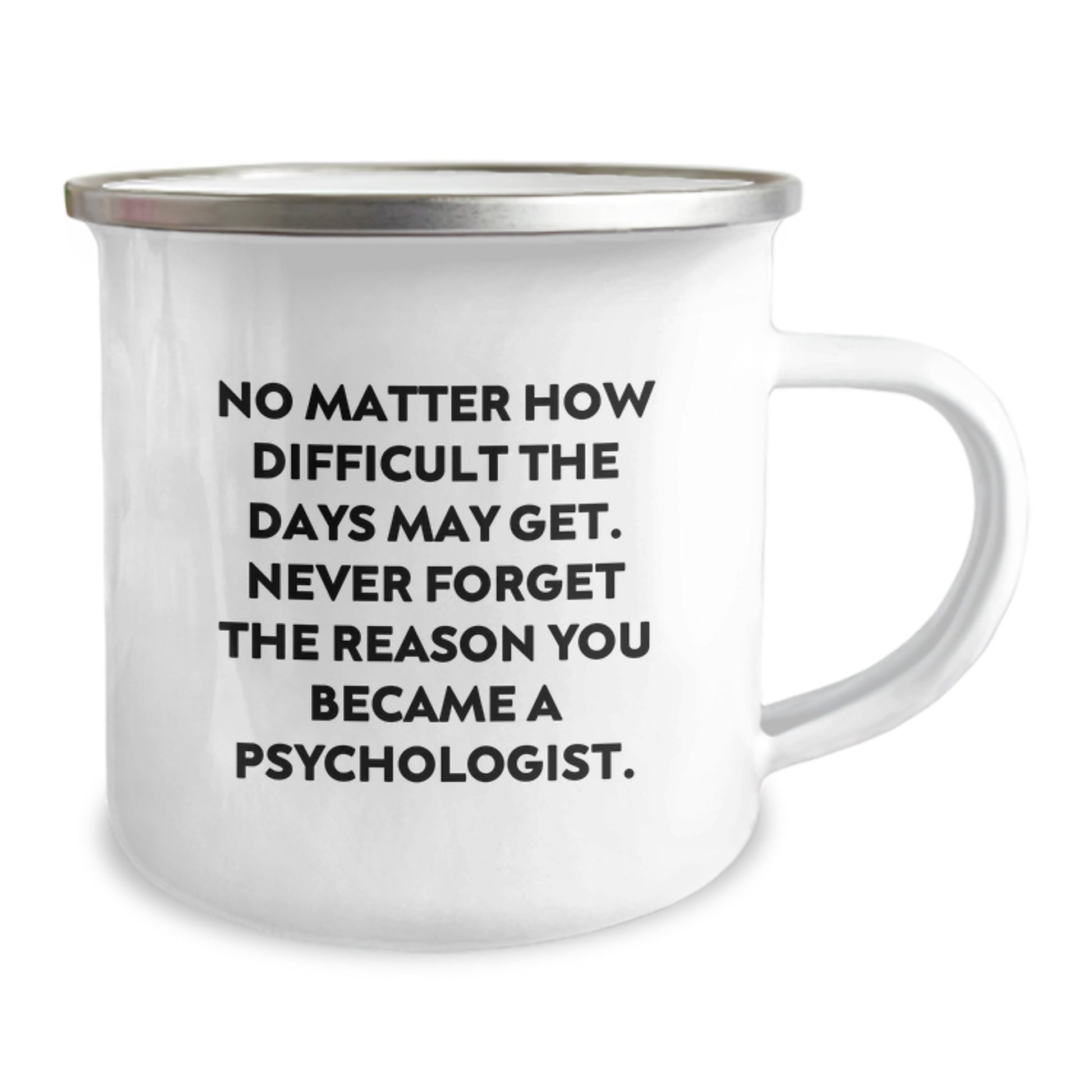 Inspirational Camping Mug for Psychologists - Funny Quote to Motivate You on Tough Days, Gifts from Friends, Perfect for Psychologist Graduation, 12 oz Stainless Steel - Image 2