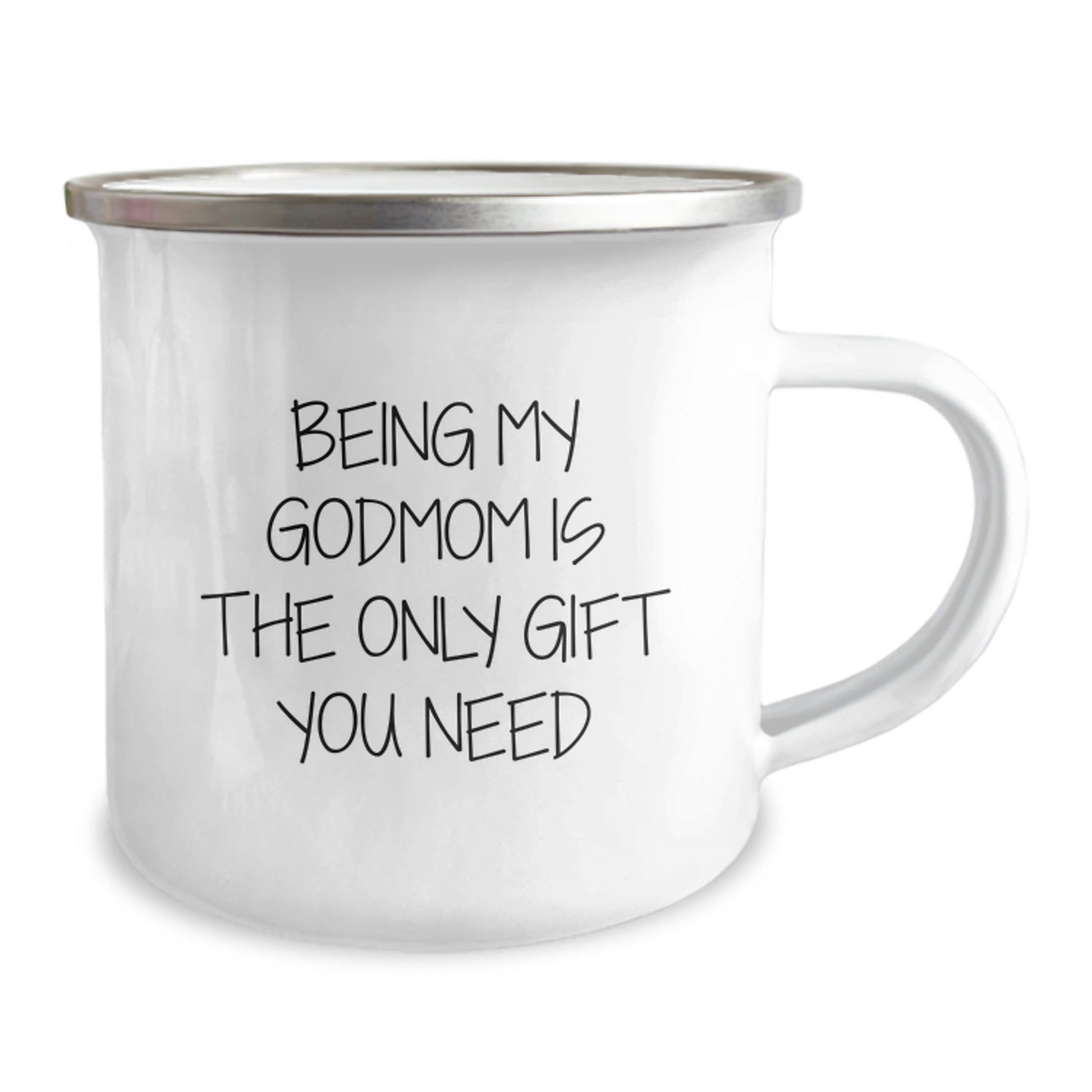 Godmom Keepsake Camping Mug for Him Birthday Gift 12oz Enamel - Image 2