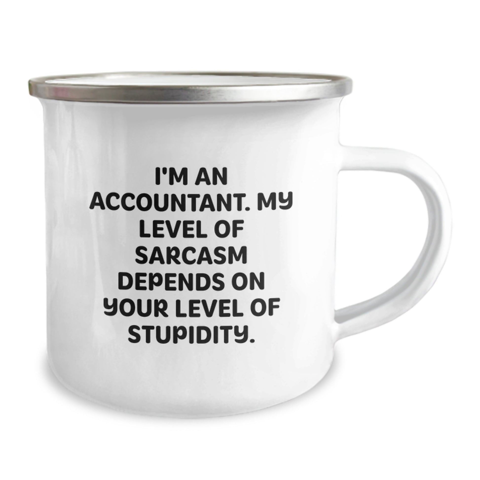 Funny Accountant Gifts from Friends for Him, 'Sarcasm Level' Stainless Steel Camping Mug, Birthday Unique Gifts - Image 2