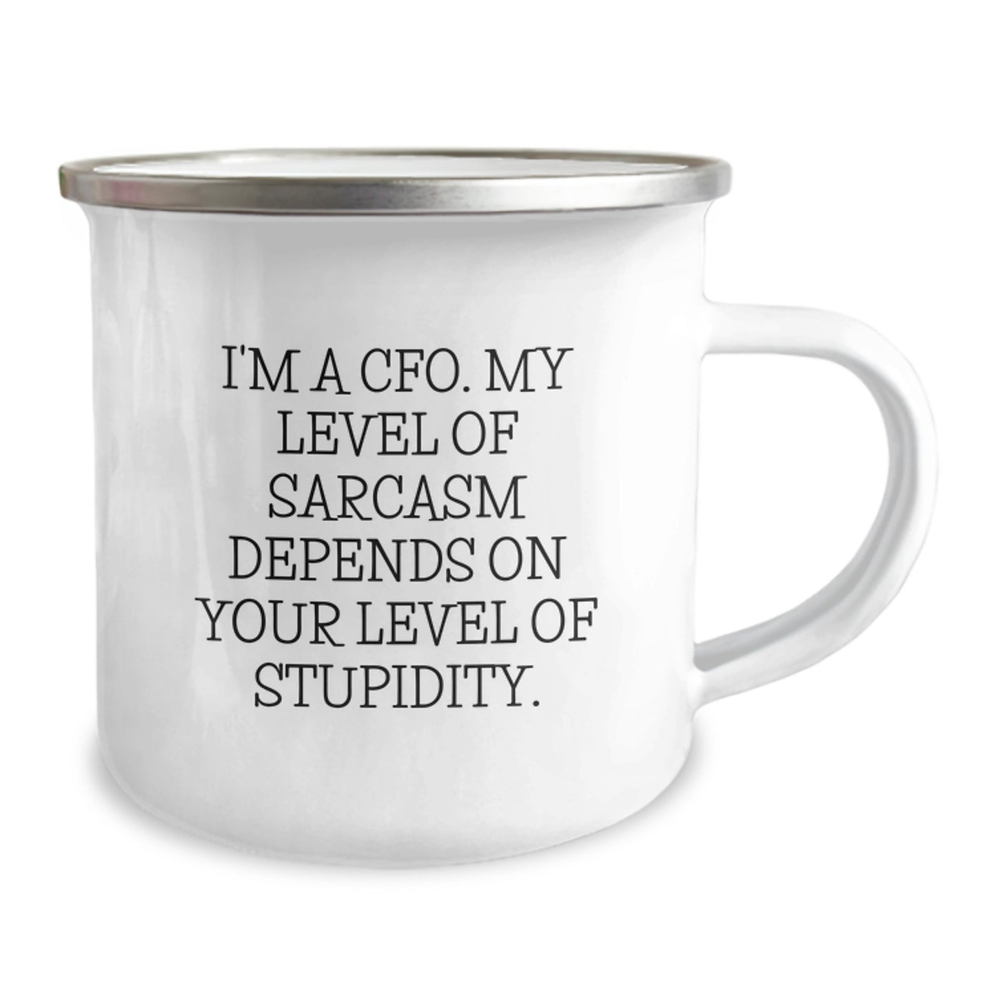 Funny CFO Gifts for Men, Graduation Unique Gifts from Friends to CFO, I'm A Cfo, My Level Of Sarcasm Depends On Your Level Of Stupidity, Camping Mug - Image 2