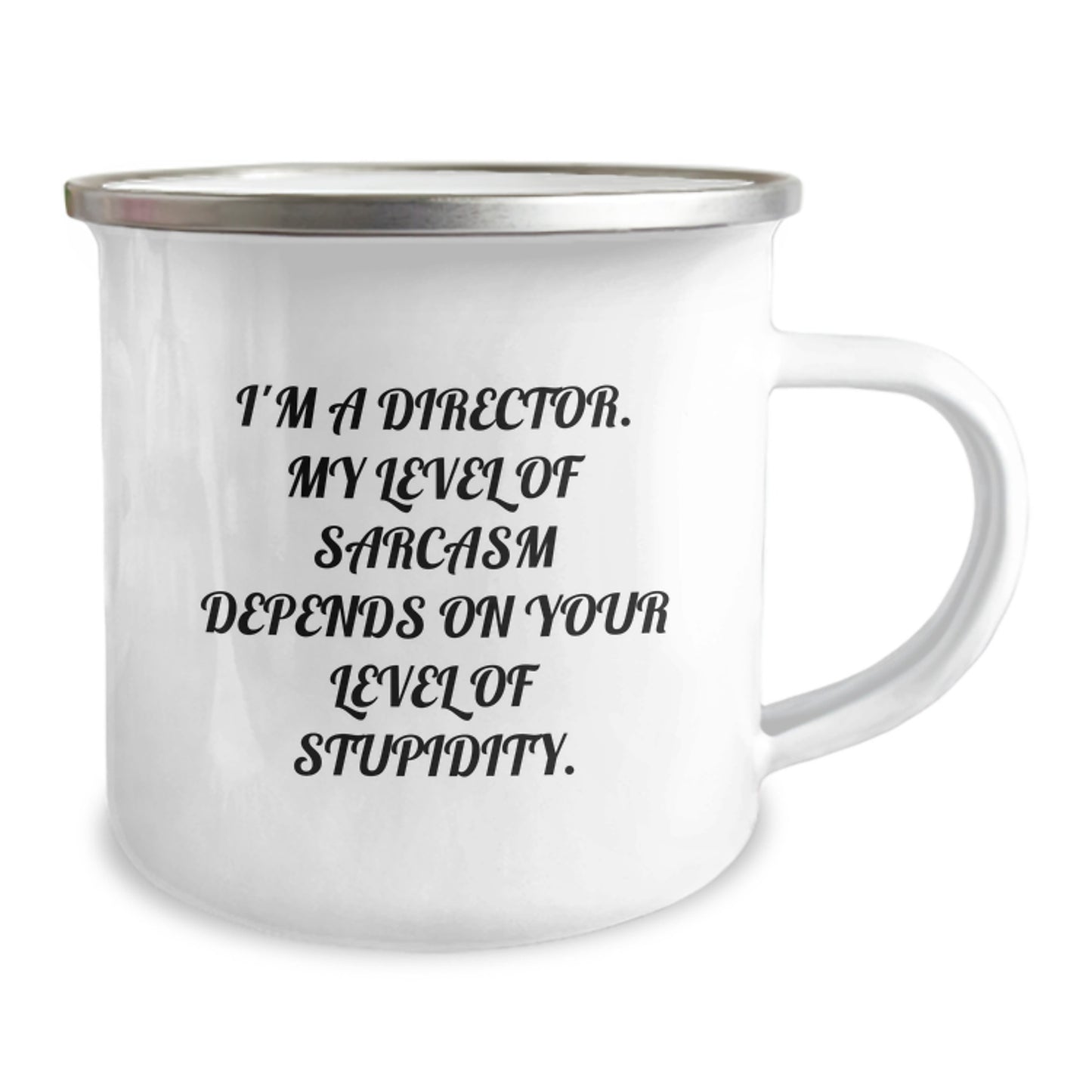 Funny Director Gifts from Friends, Inspirational Camping Mug for Director Graduation Unique Gifts, Director Sarcasm Level Mugs - Image 2