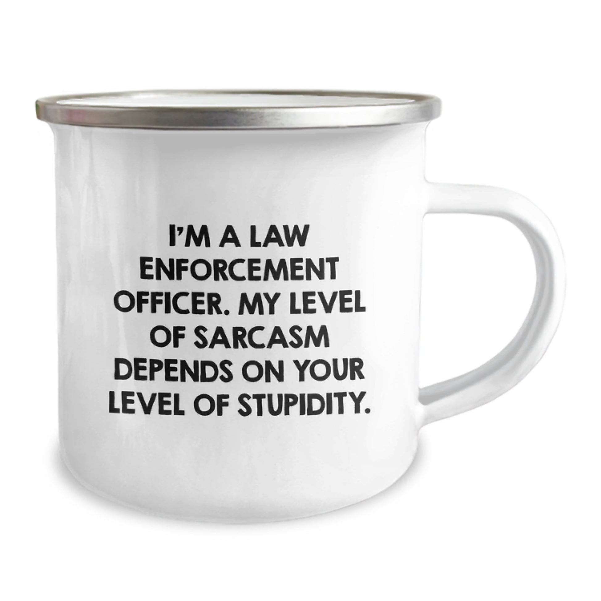 Funny Law Enforcement Officer Gifts from Friends, Unique Graduation Unique Gifts for Law Enforcement Officer, 12oz Camping Mug - Image 2
