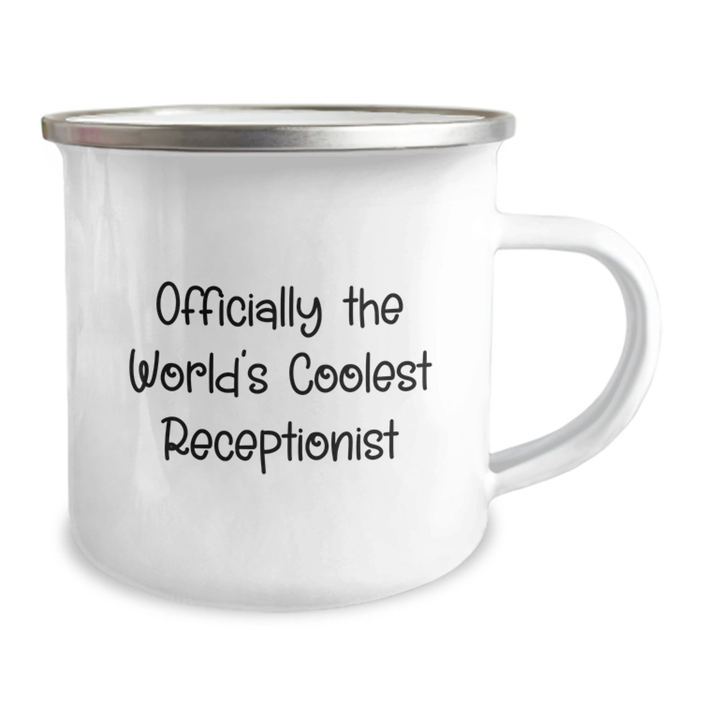 Graduation Unique Gifts for Receptionists, Officially The World's Coolest 'Receptionist' Funny Mugs, Stainless Steel with Enamel Finish, Gifts from Colleagues to Receptionist - Image 2