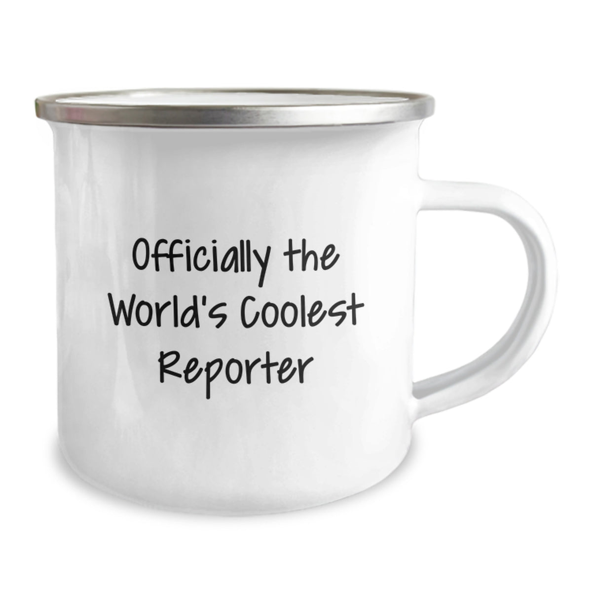 Funny Reporter Gifts from Friends, Officially The World's Coolest Reporter Camping Mug for Reporter Graduation Unique Gifts, 12 oz Stainless Steel with Enamel Finish - Image 2