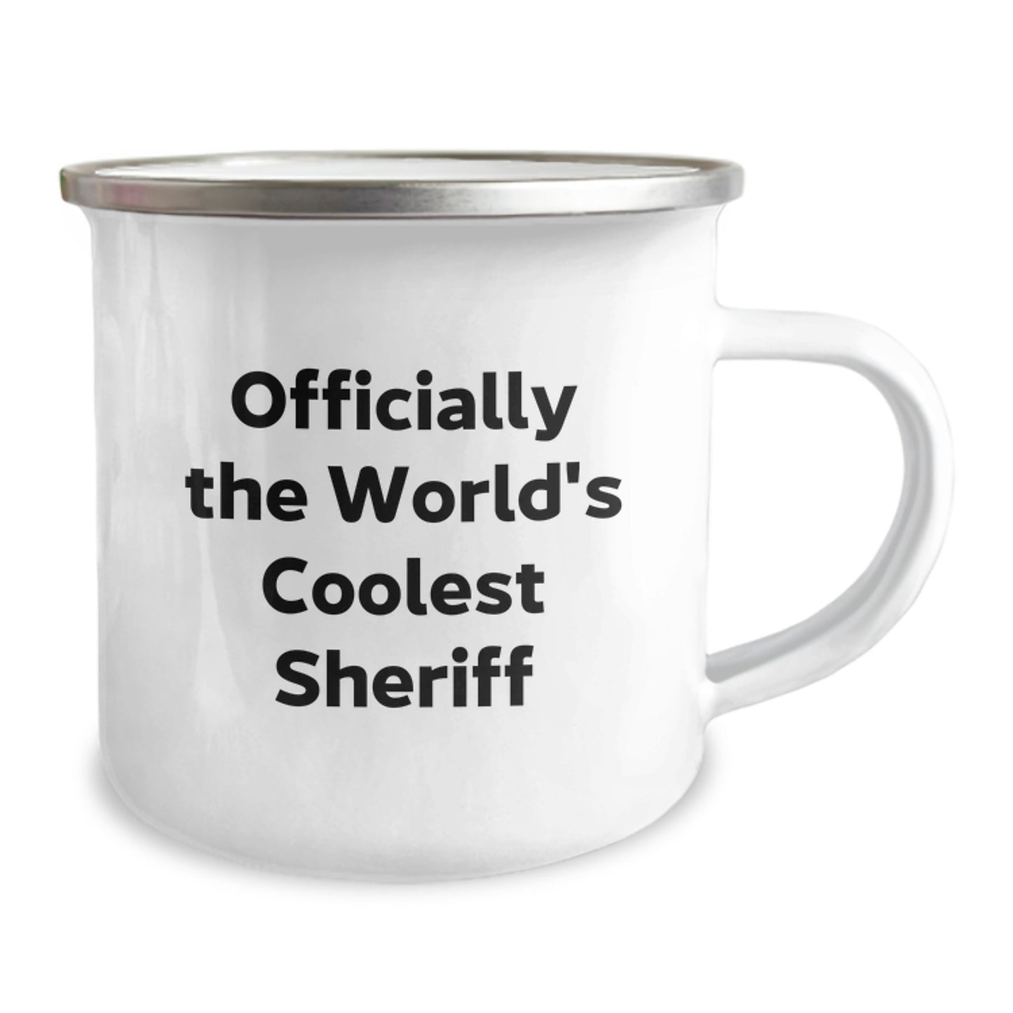 Sheriff Gifts for Him, Unique Christmas Unique Gifts from Friends, Camping Mug with Officially The World's Coolest Sheriff Quote - Image 2