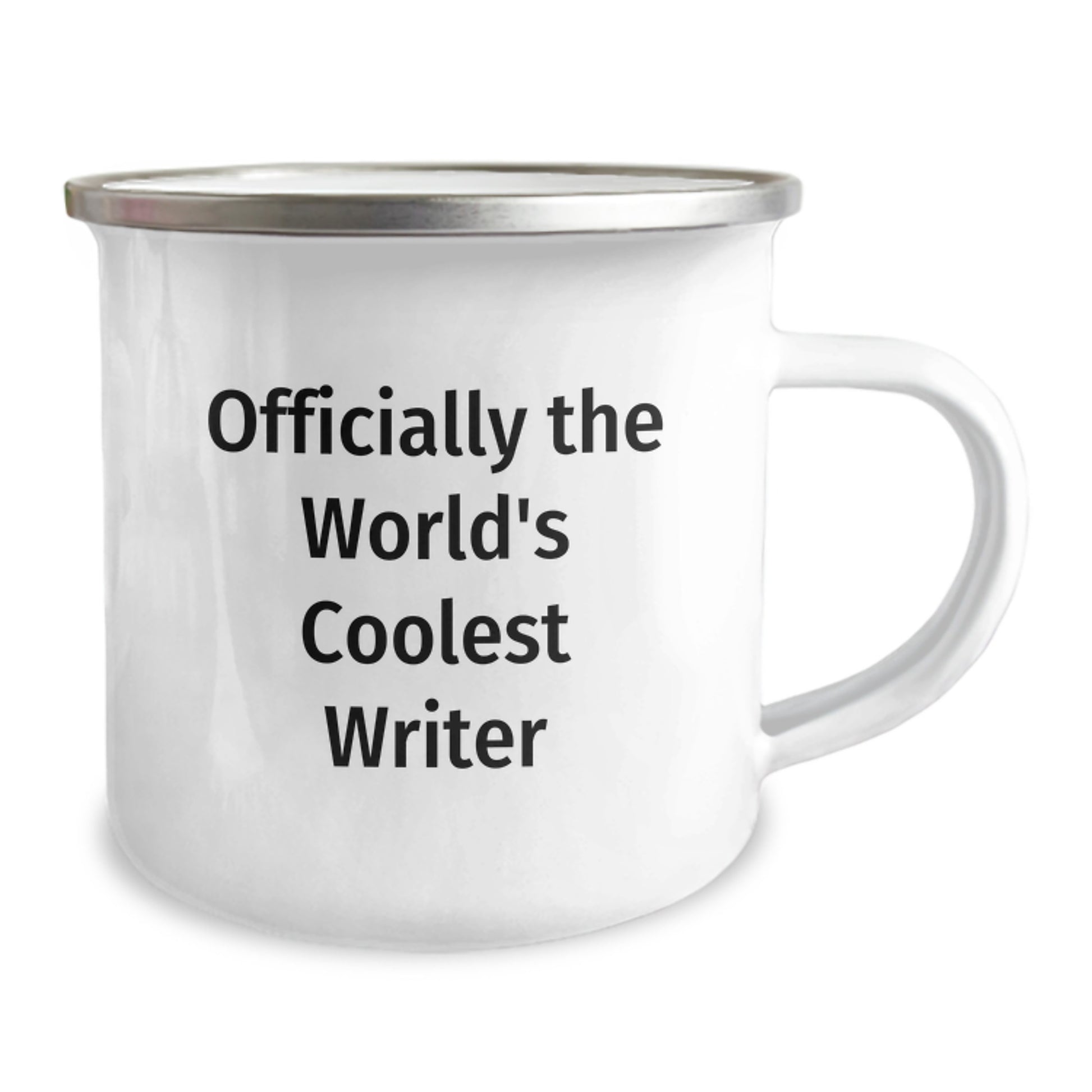 Gifts for Writers, Fun Camping Mug for Men, Inspirational Quote 'Officially The World's Coolest Writer' - Unique Gifts from Friends to Writer - Image 2