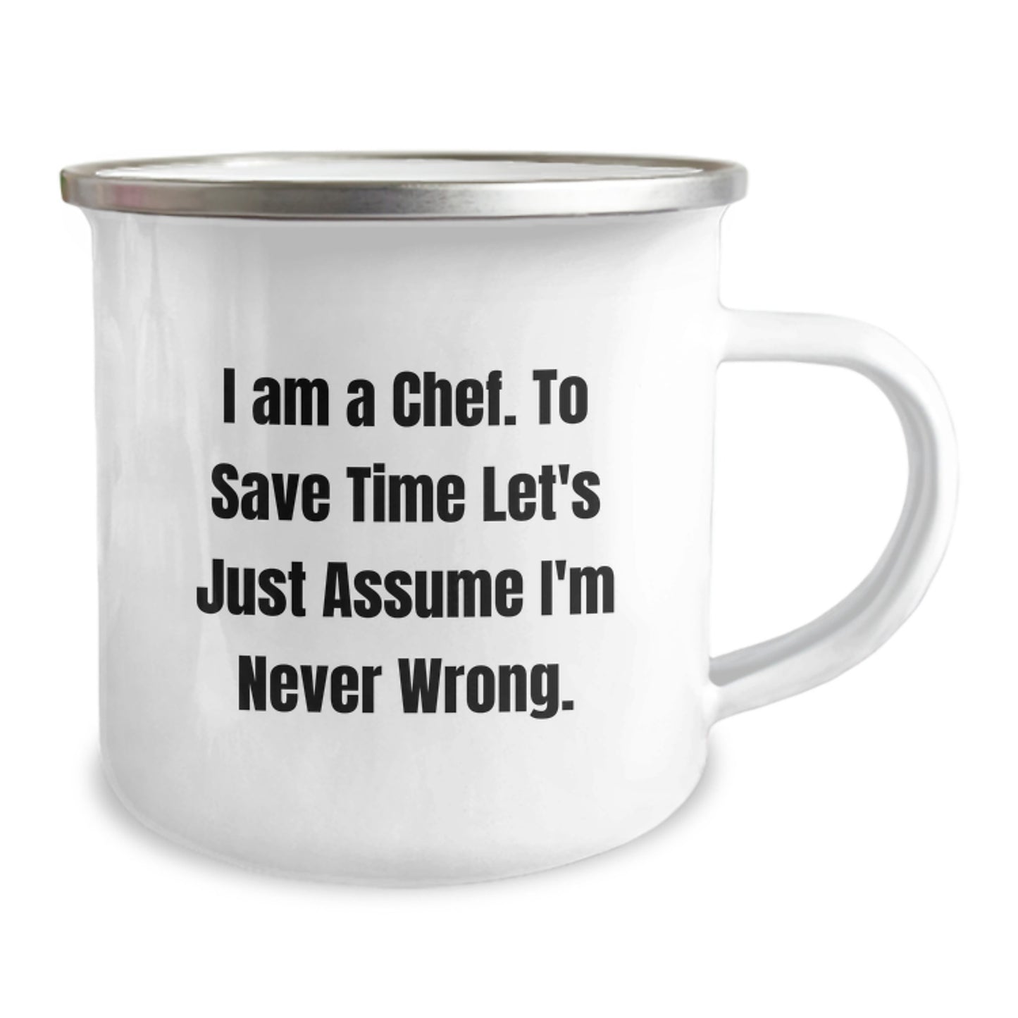 Funny Chef Gifts from Friends for Graduation Unique Ideas Camping Mug with I Am A Chef Quote - Image 2