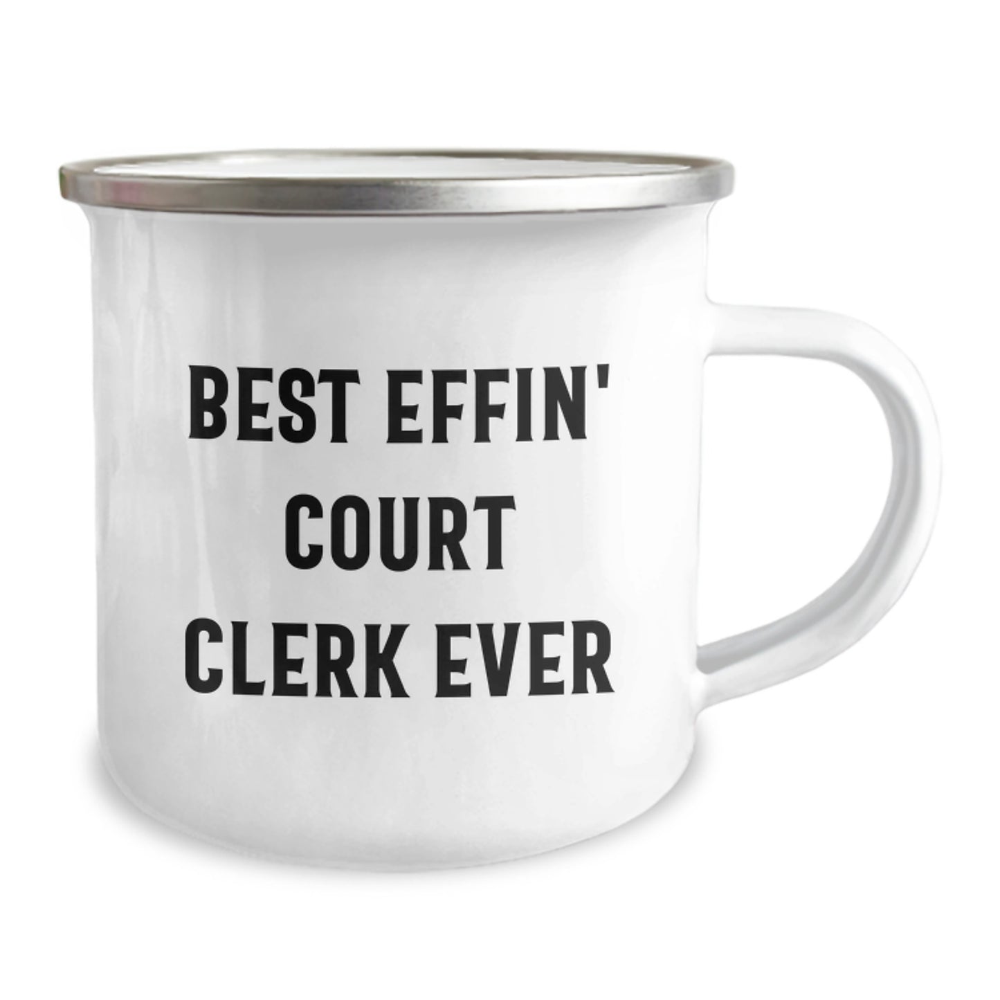 Funny Court Clerk Gifts for Birthday - Camping Mug, 'Best Effin' Court Clerk Ever' Quote, Perfect for Court Clerk Men, Women, Friends, Family - Image 2