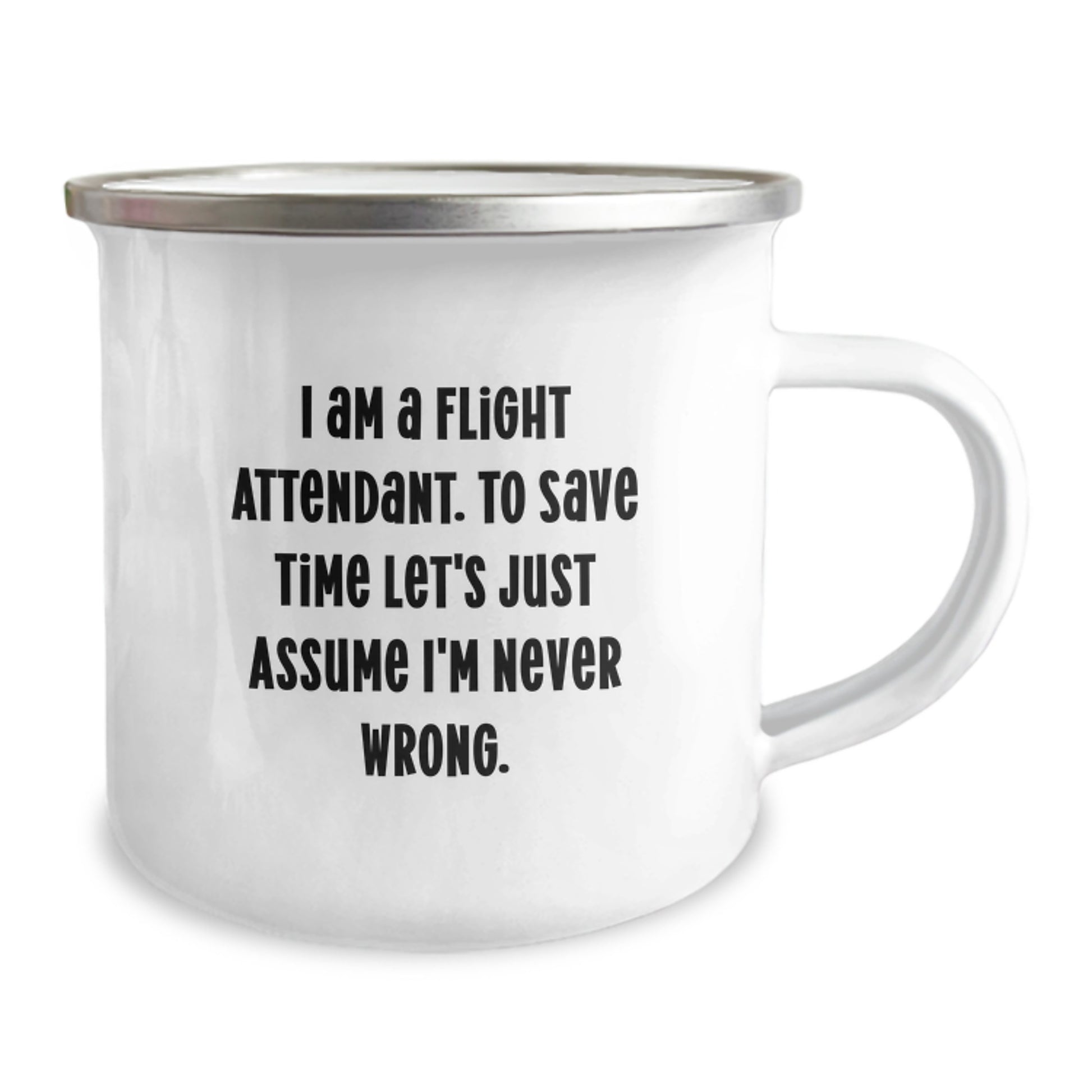 12oz Camping Mug – Flight Attendant Keepsake for Friend Birthday Gift - Image 2