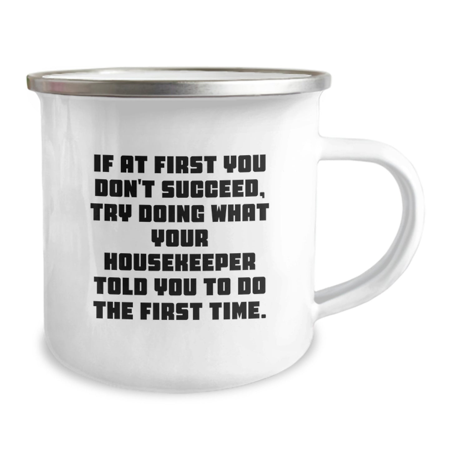 Housekeeper Camping Mug Keepsake Birthday Gift for Him with Enamel - Image 2