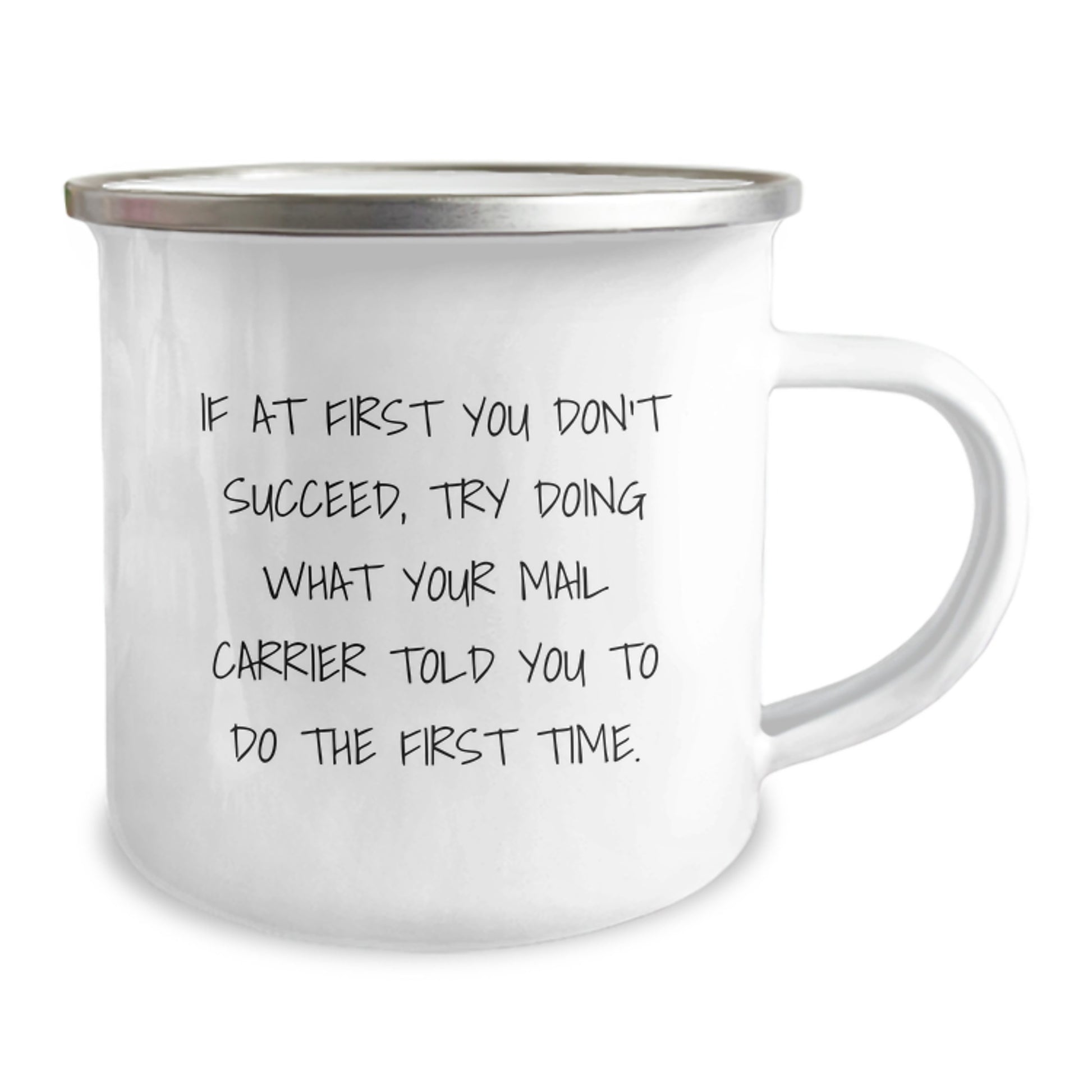 Funny Mail Carrier Quotes Gifts from Friends for Birthday Camping Mugs, 12 oz Stainless Steel Enamel Finish, Inspirational Humor, Unique Present Ideas - Image 2