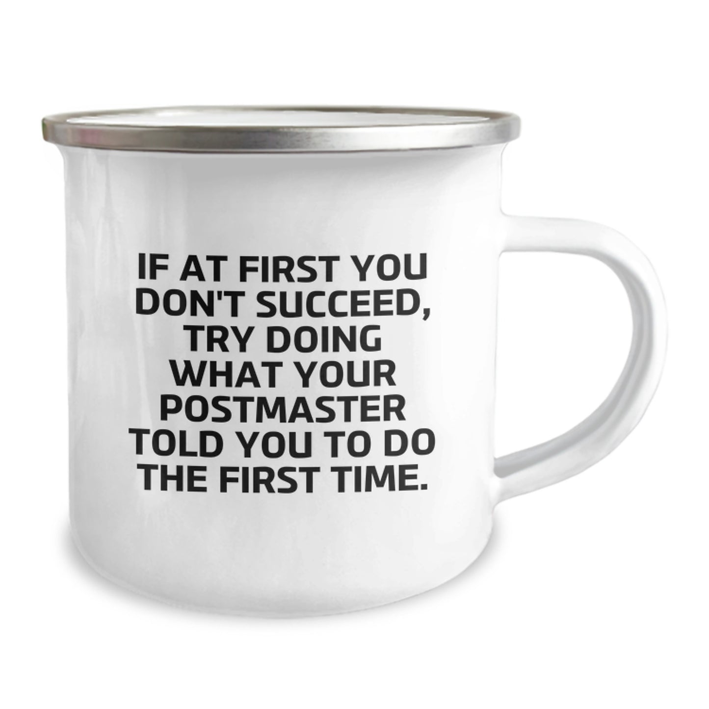  Funny Postmaster Gifts for Men, Valentine's Unique Gifts from Friends to Postmaster, Camping Mug with Inspirational Quote, 12 oz Stainless Steel with Enamel Finish - Image 2
