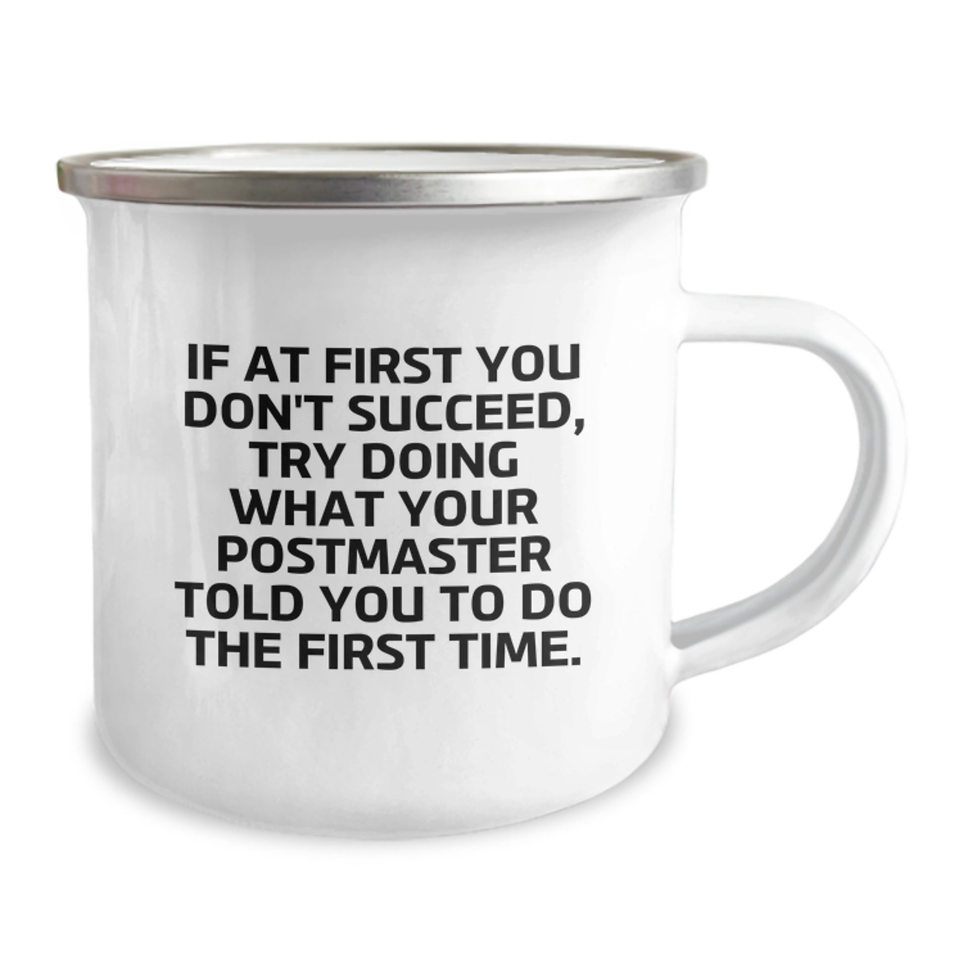  Funny Postmaster Gifts for Men, Valentine's Unique Gifts from Friends to Postmaster, Camping Mug with Inspirational Quote, 12 oz Stainless Steel with Enamel Finish - Image 2