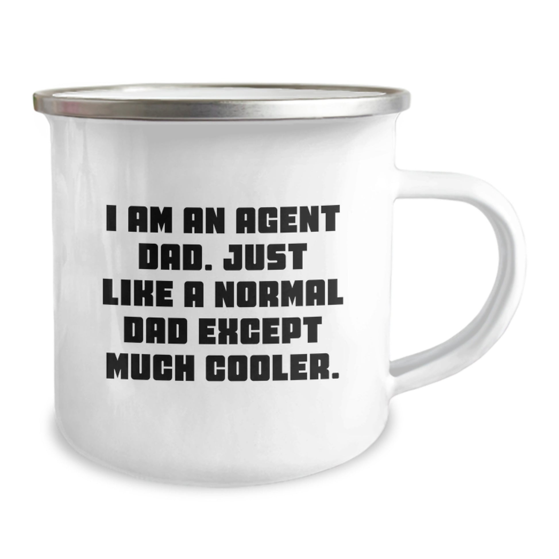 Funny Agent Gifts for Men - Camping Mug with 'I Am An Agent Dad Just Like a Normal Dad Except Much Cooler' Quote - Birthday Unique Gifts from Dad - Image 2