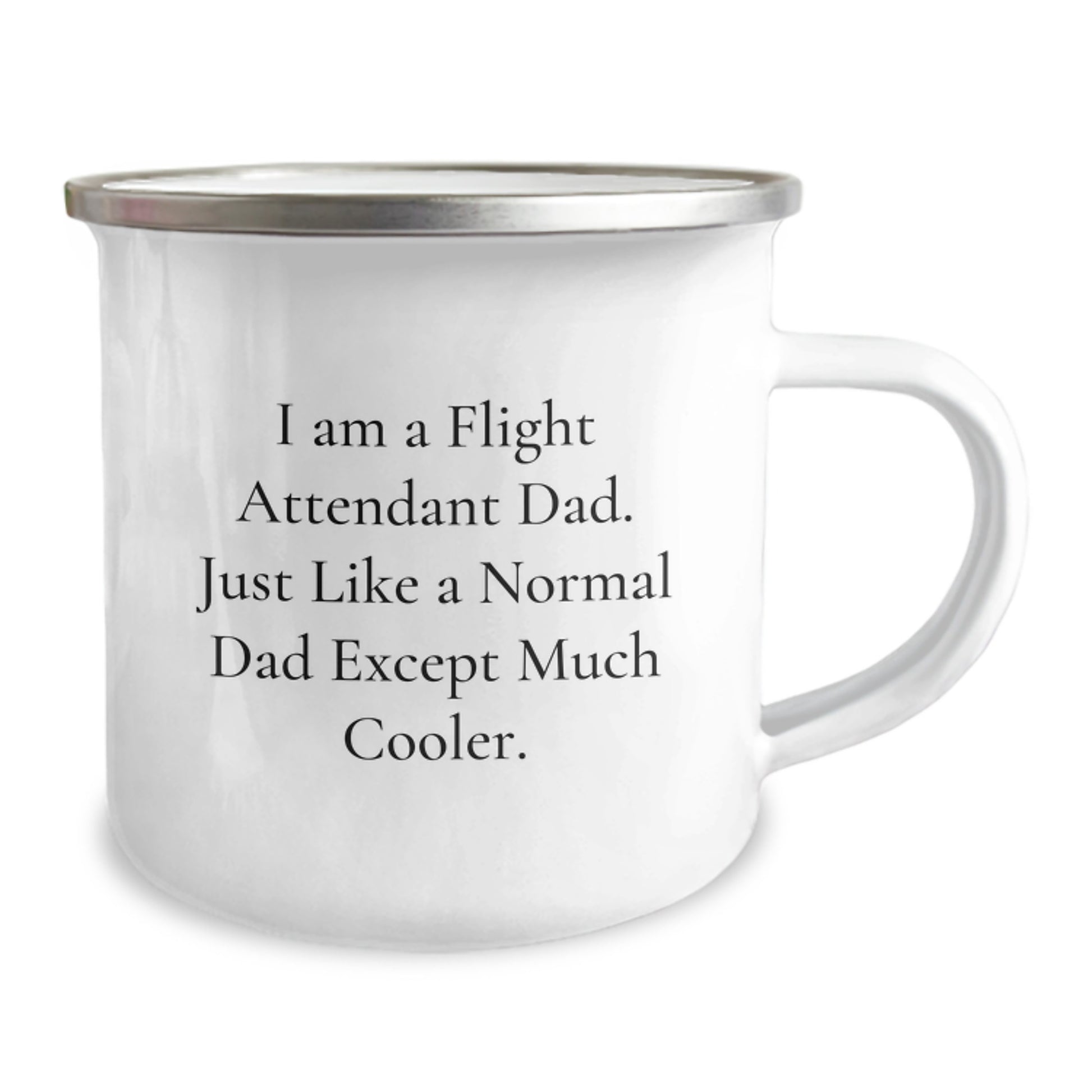 Flight Attendant Dad Camping Mug, Funny Quote Gifts from Men to Flight Attendant Friends on Birthday - Image 2
