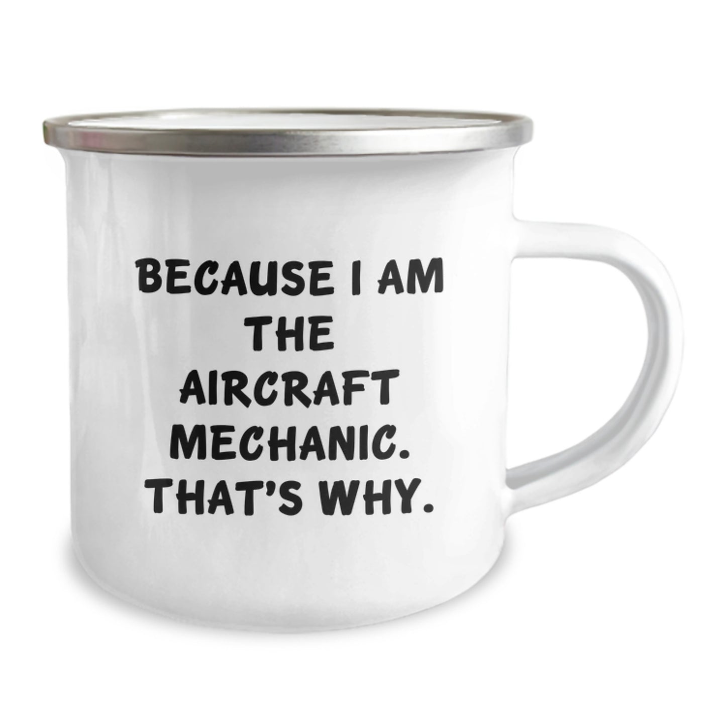 Bold Aircraft Mechanic Camping Mug Gift for Friends Birthday - Image 2