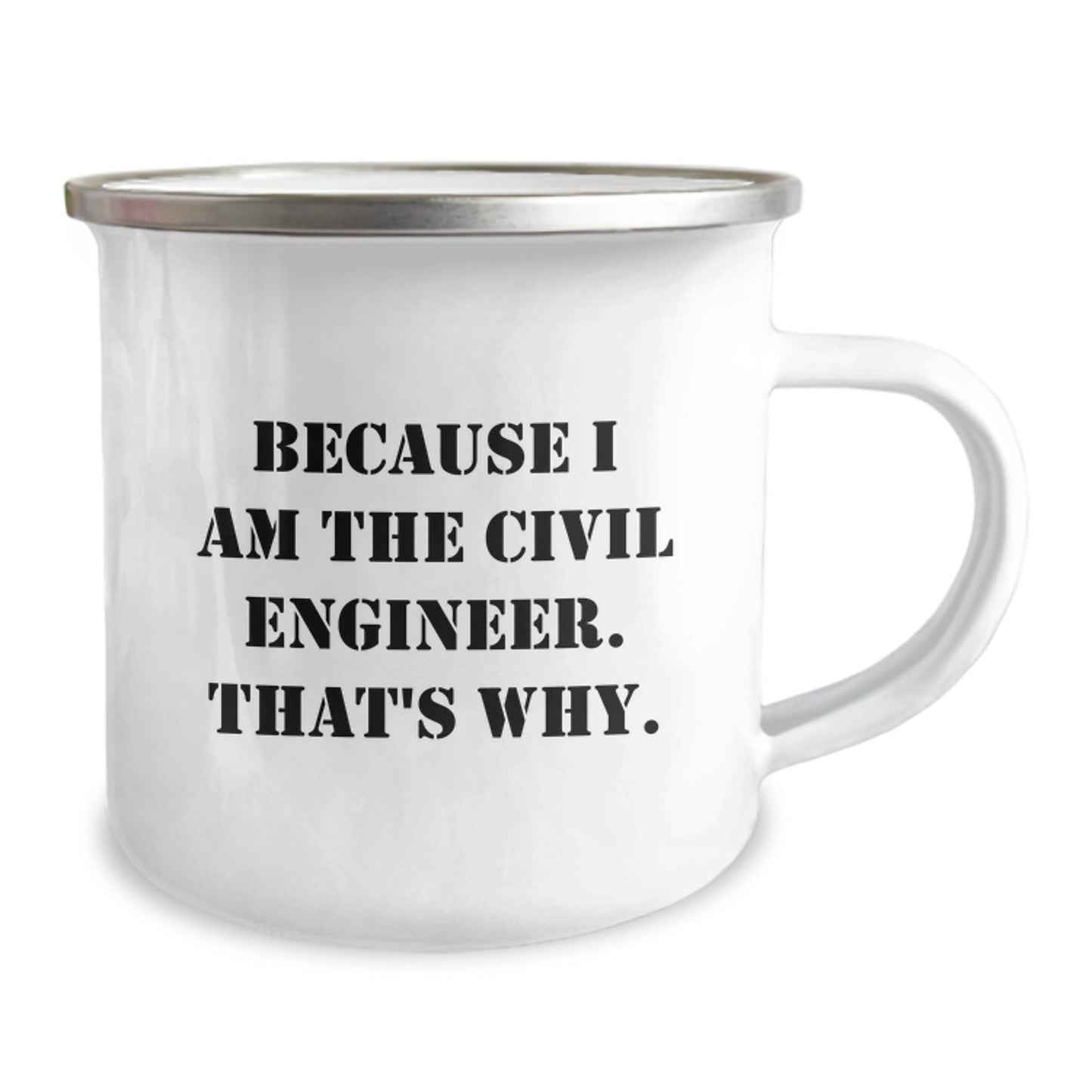 Civil Engineer Keepsake Camping Mug for Him Birthday Gift with Enamel - Image 2