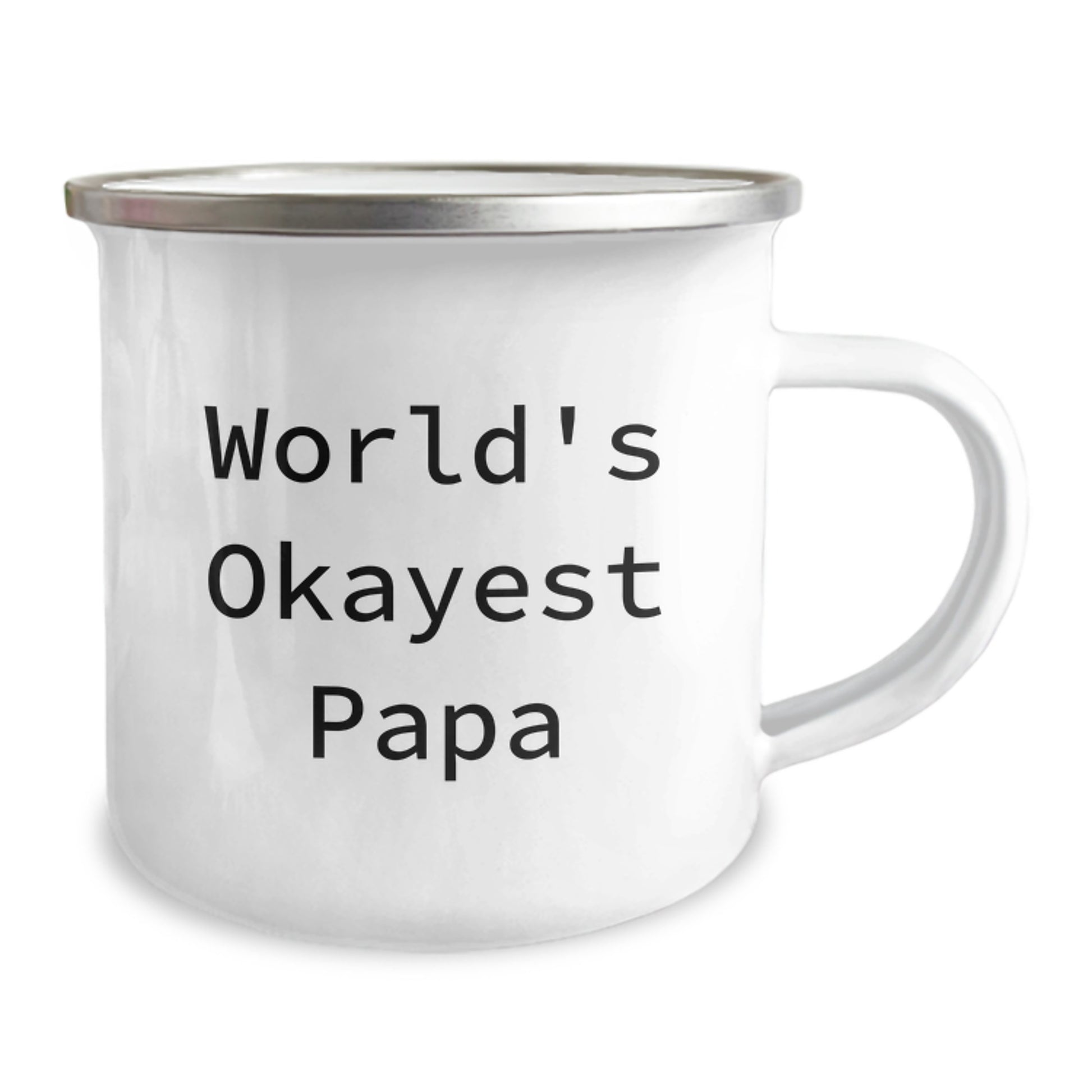 Papa Keepsake Camping Mug for Him Birthday Gift World's Okayest Papa - Image 2