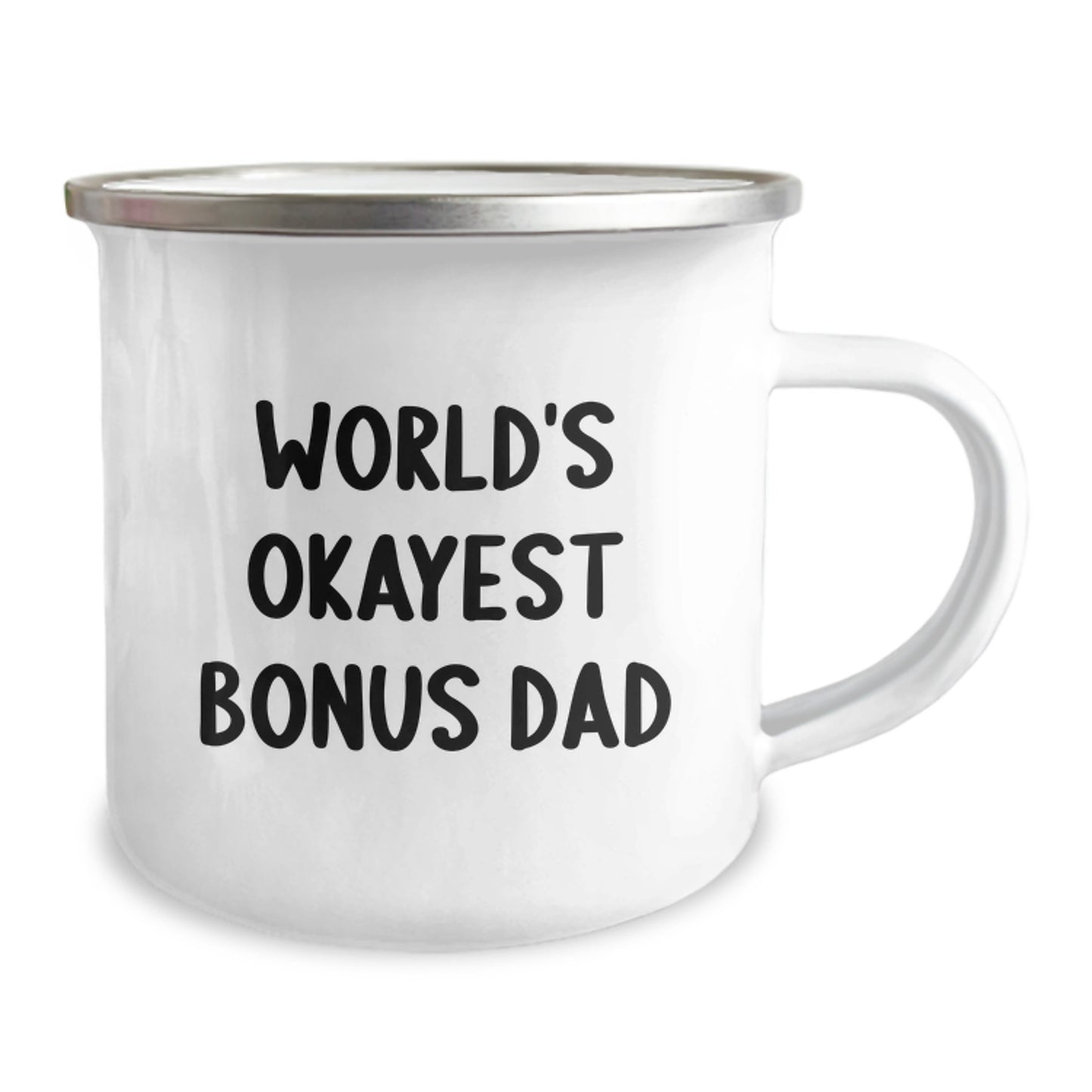 Birthday Gift World's Okayest Bonus Dad Camping Mug for Dad Present - Image 2