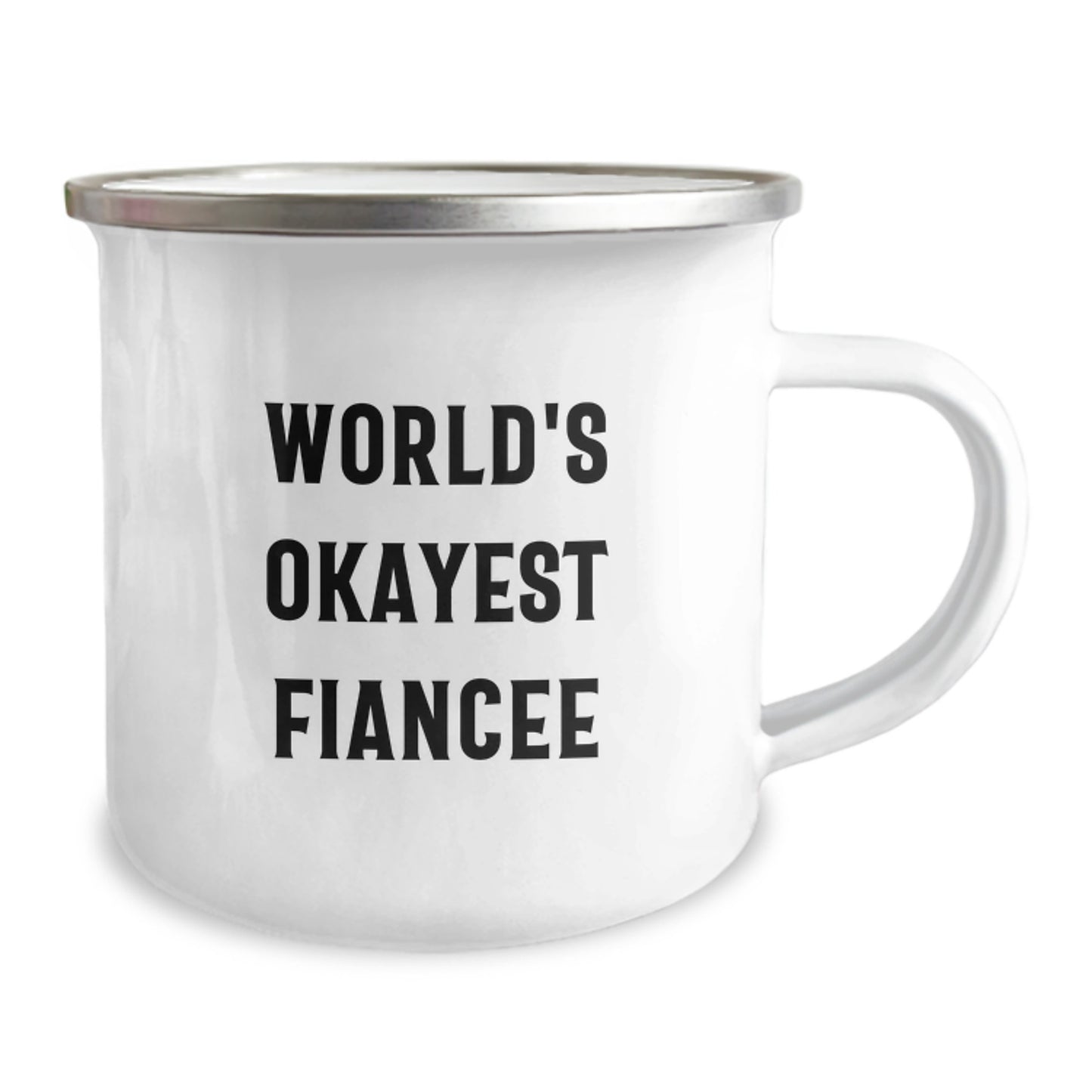 Fiancee Keepsake Camping Mug Birthday Gift for Him Okayest Fiancee - Image 2