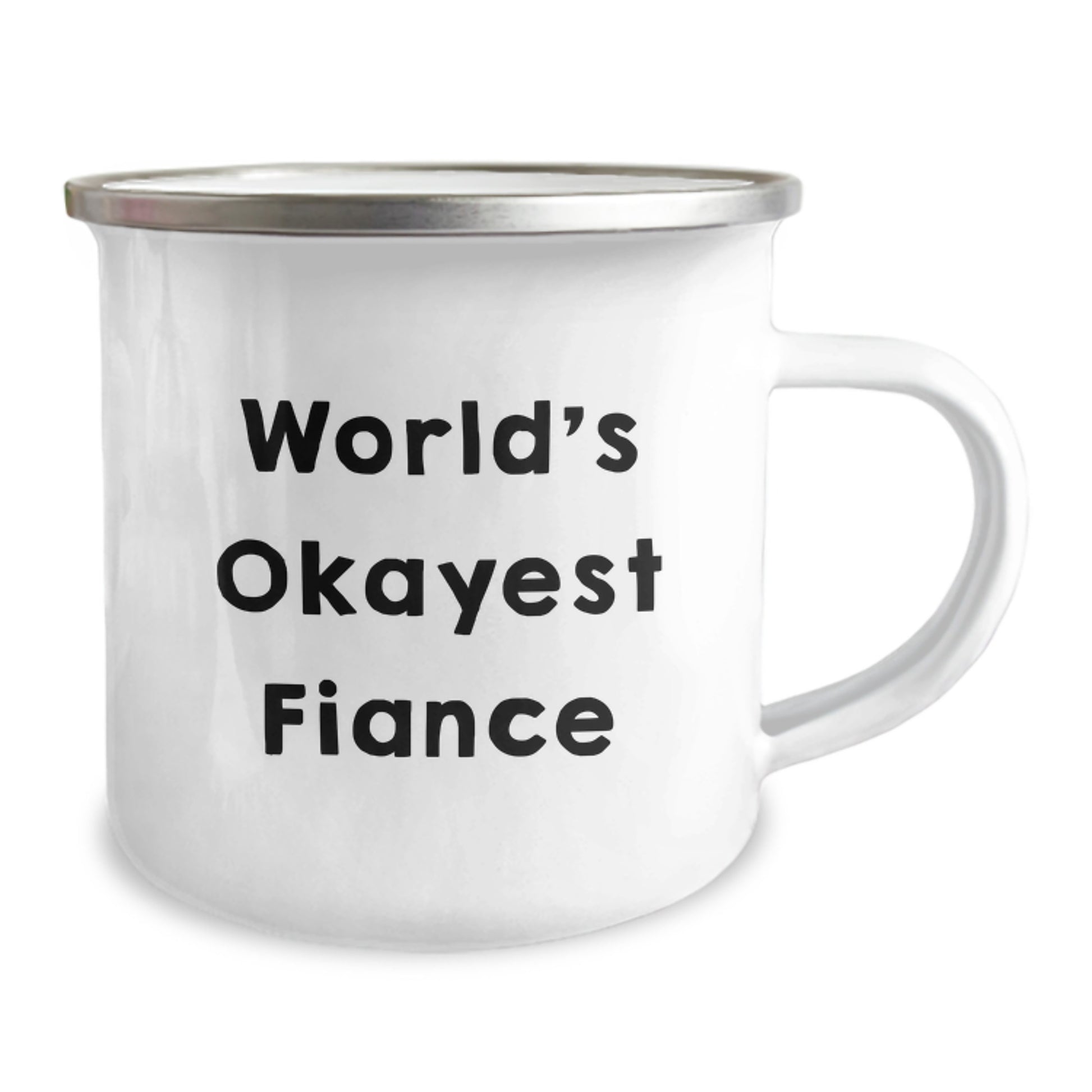 World's Okayest Fiance Novelty Camping Mug for Friends Birthday Gift - Image 2