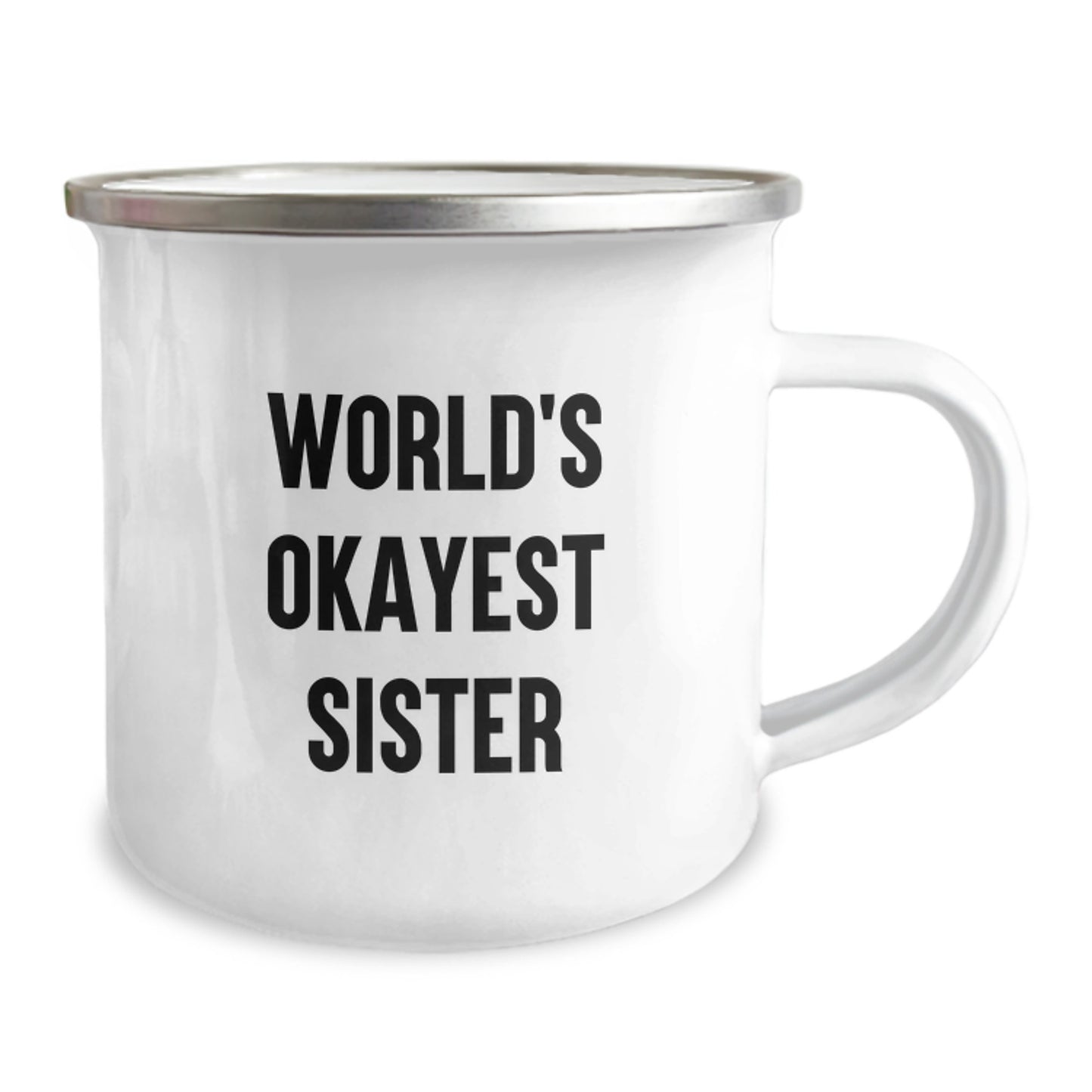 Sister Keepsake Camping Mug for Her World's Okayest Sister Birthday Gift - Image 2